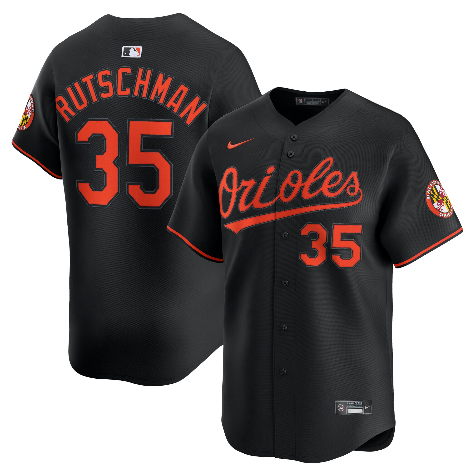 Men's Baltimore Orioles Adley Rutschman Black Alternate Limited Player Jersey