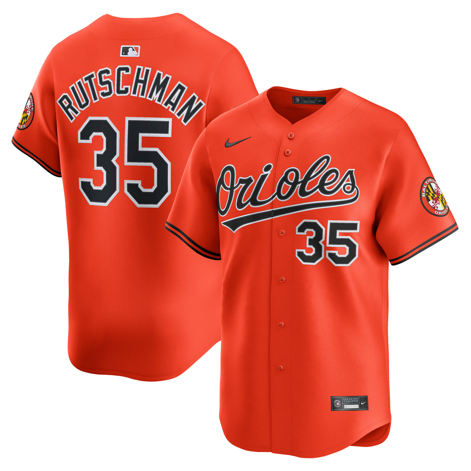 Men's Baltimore Orioles Adley Rutschman Orange 2nd Alternate Limited Player Jersey