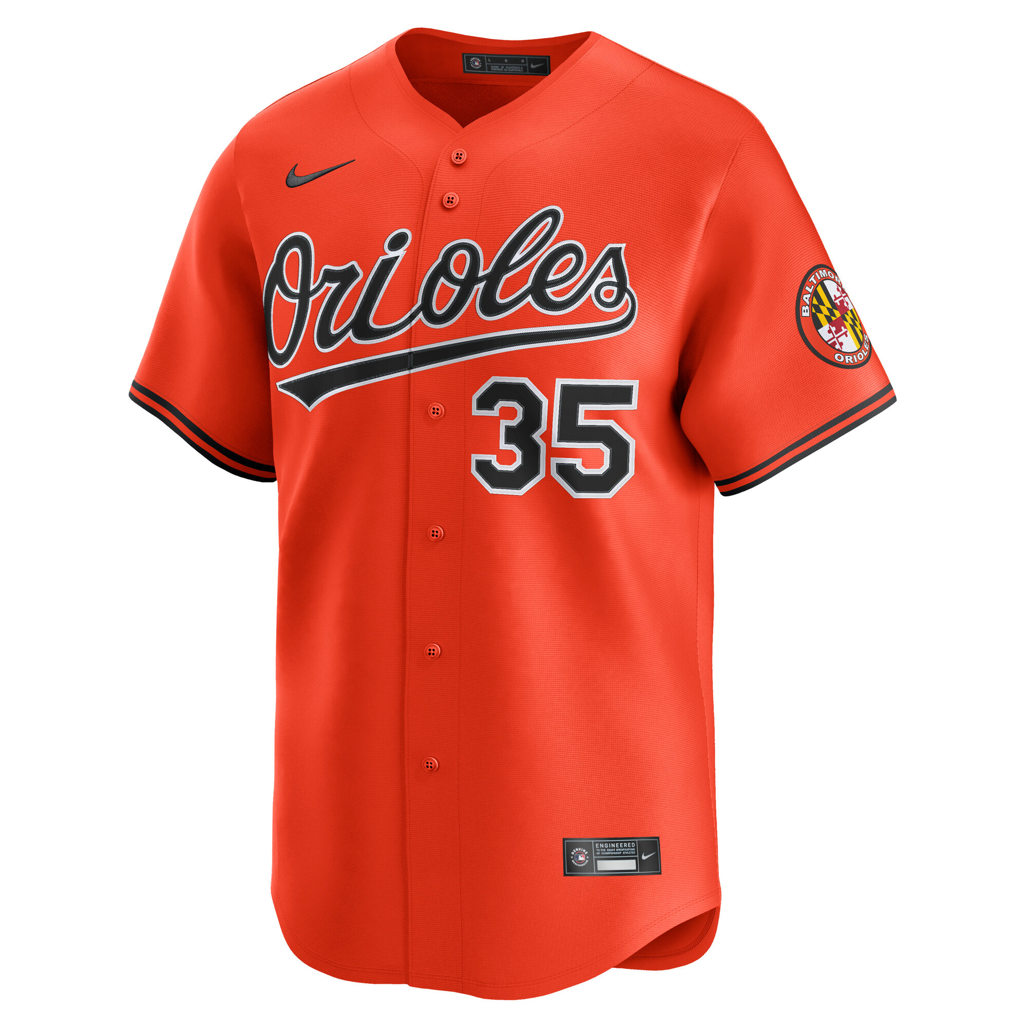 Alternative view of Men's Baltimore Orioles Adley Rutschman Orange 2nd Alternate Limited Player Jersey