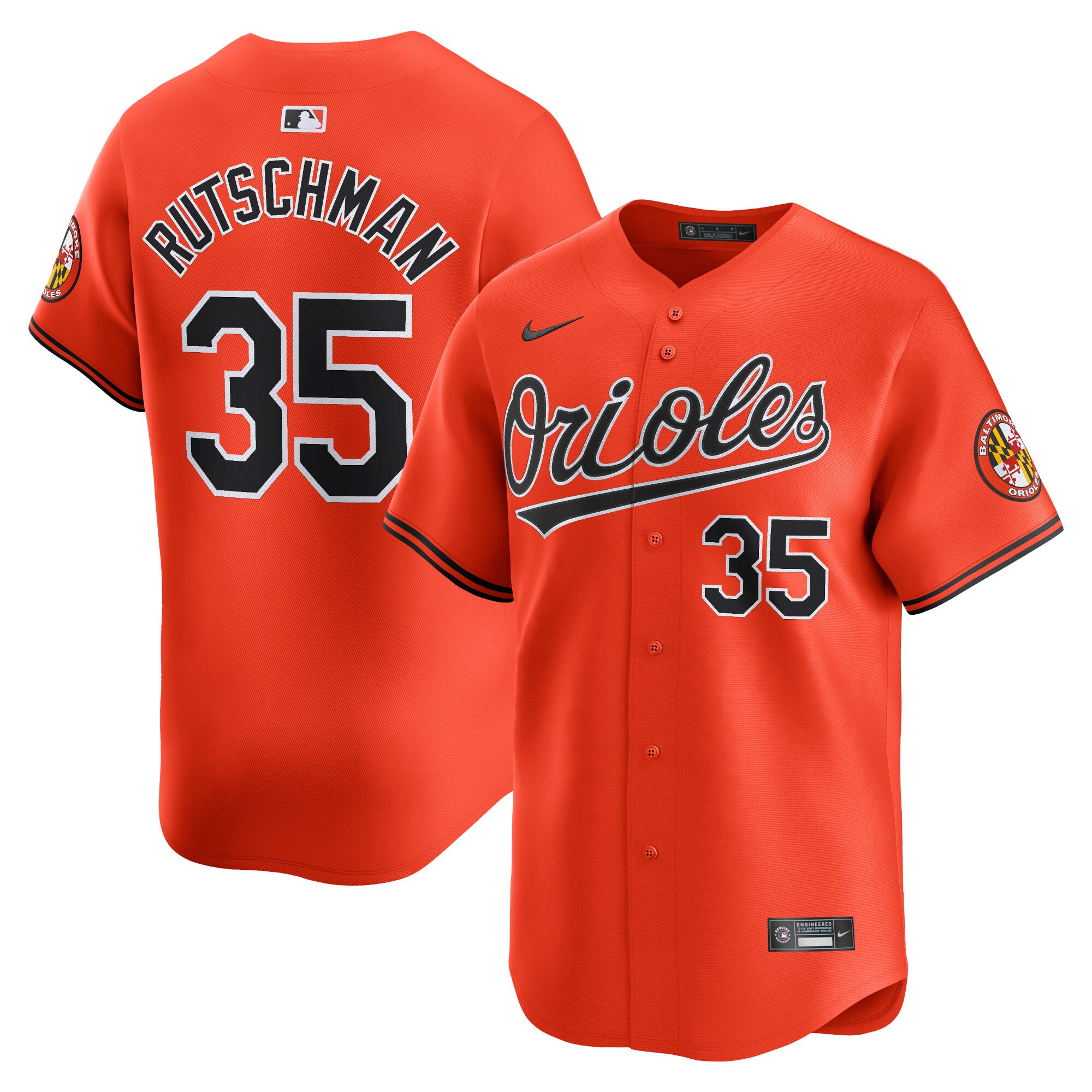 Men's Baltimore Orioles Adley Rutschman Orange Alternate Limited Player Jersey