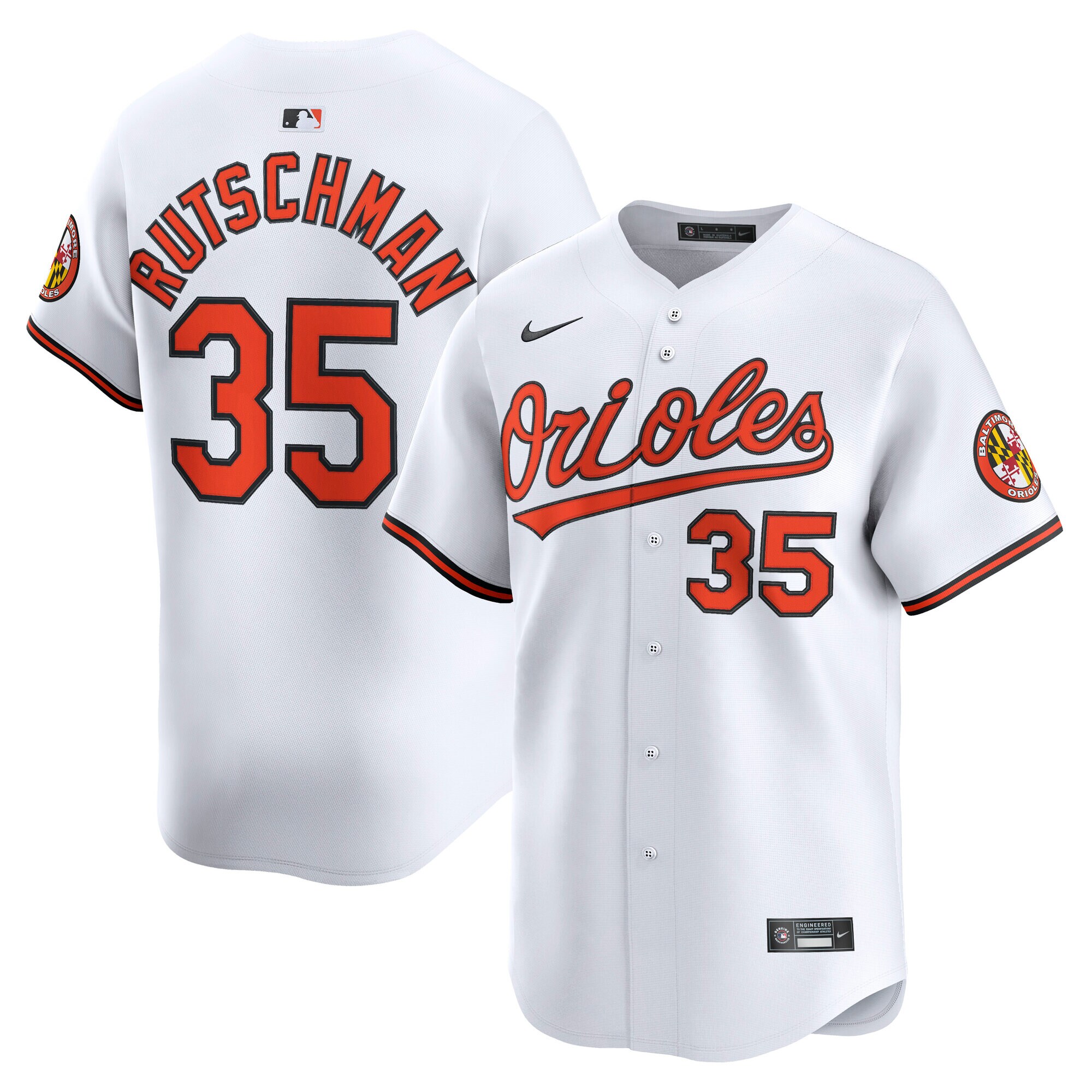 Men's Baltimore Orioles Adley Rutschman White Home Limited Player Jersey