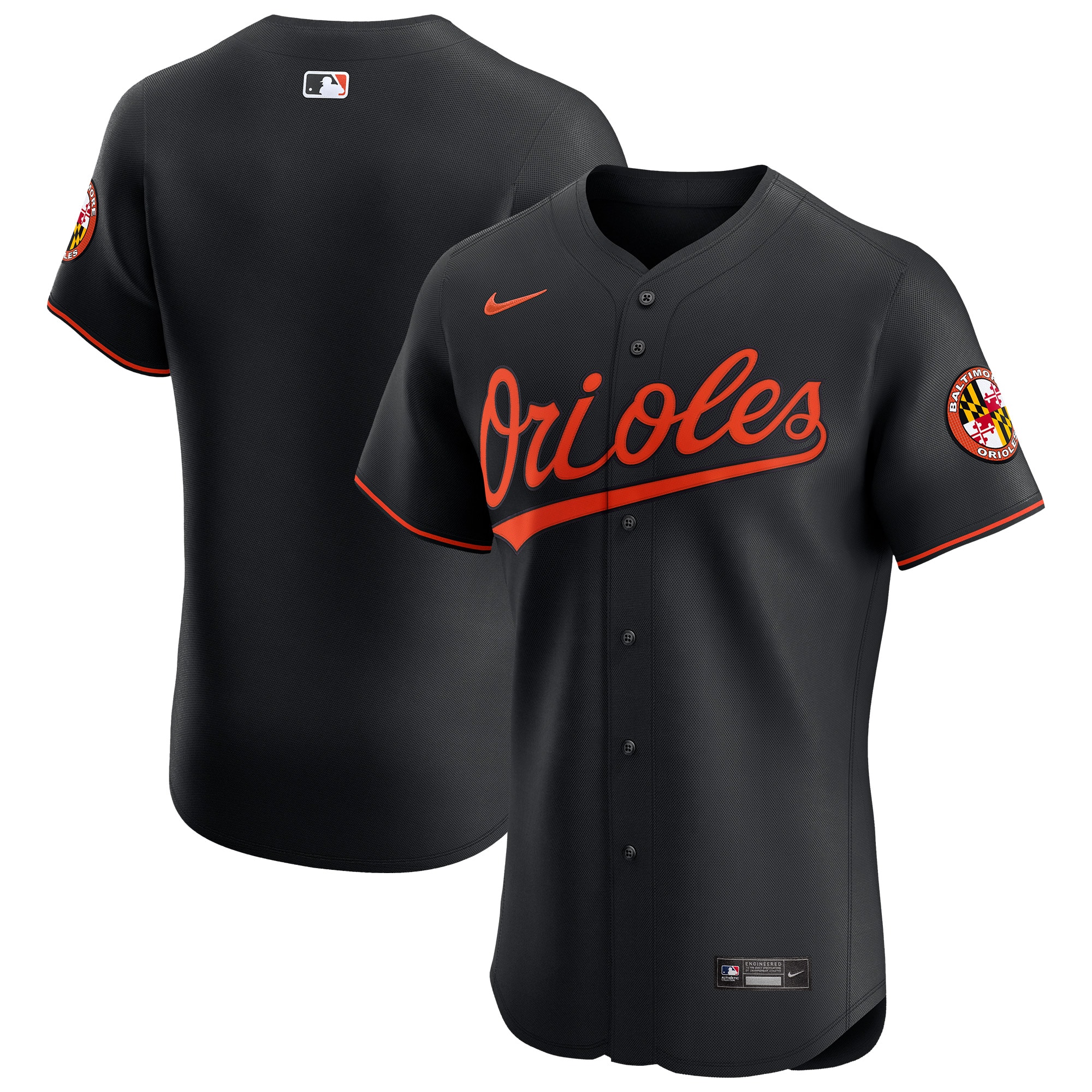 Men's Baltimore Orioles Black Alternate Vapor Premier Elite Patch Jersey