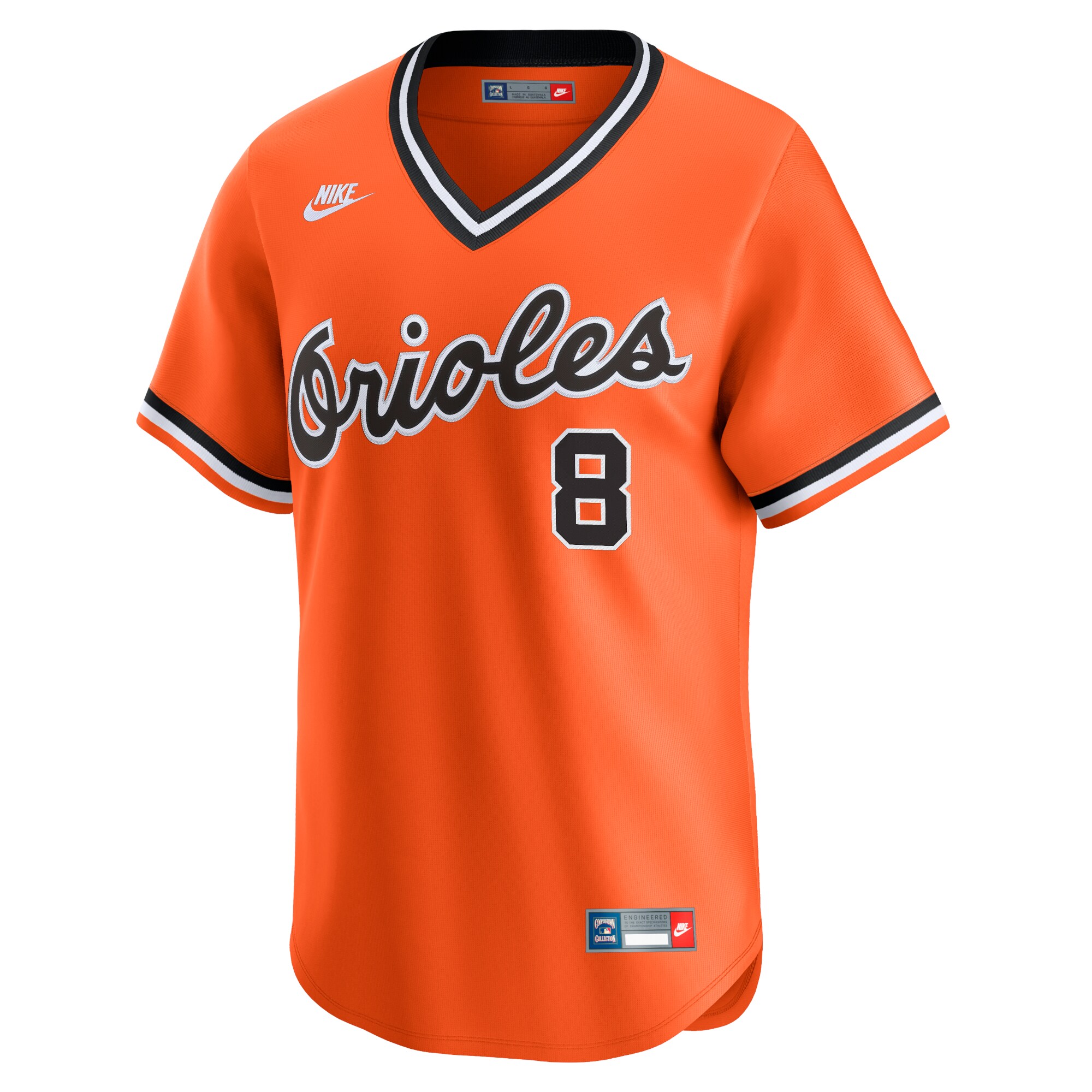 Alternative view of Men's Baltimore Orioles Cal Ripken Jr. Orange Throwback Cooperstown Limited Baseball Jersey