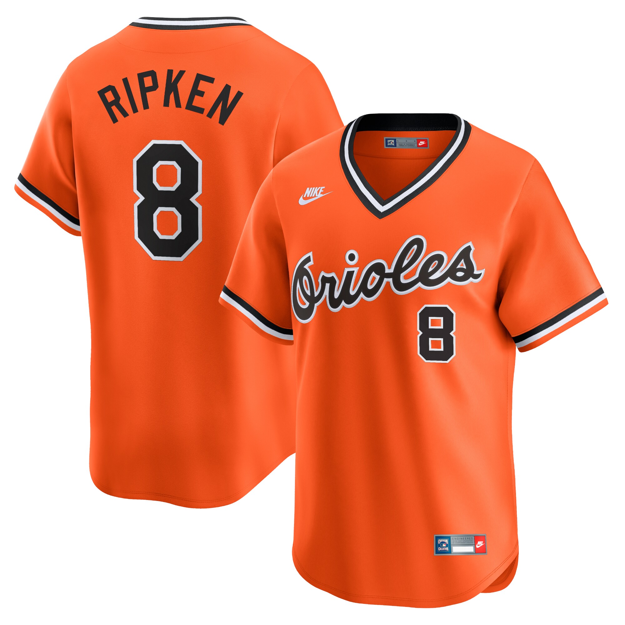 Men's Baltimore Orioles Cal Ripken Jr. Orange Throwback Cooperstown Limited Baseball Jersey