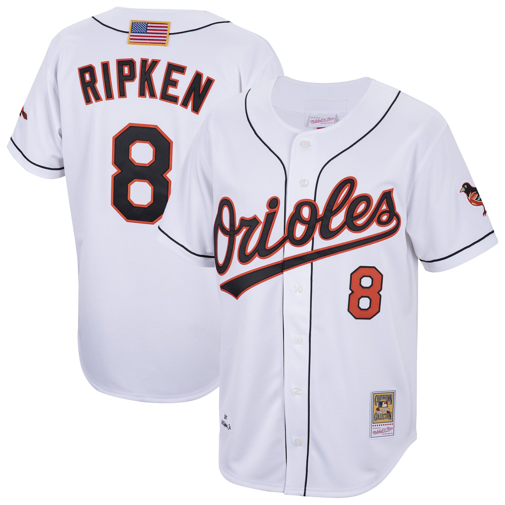 Men's Baltimore Orioles Cal Ripken Jr. White Cooperstown Collection 2001 Player Jersey
