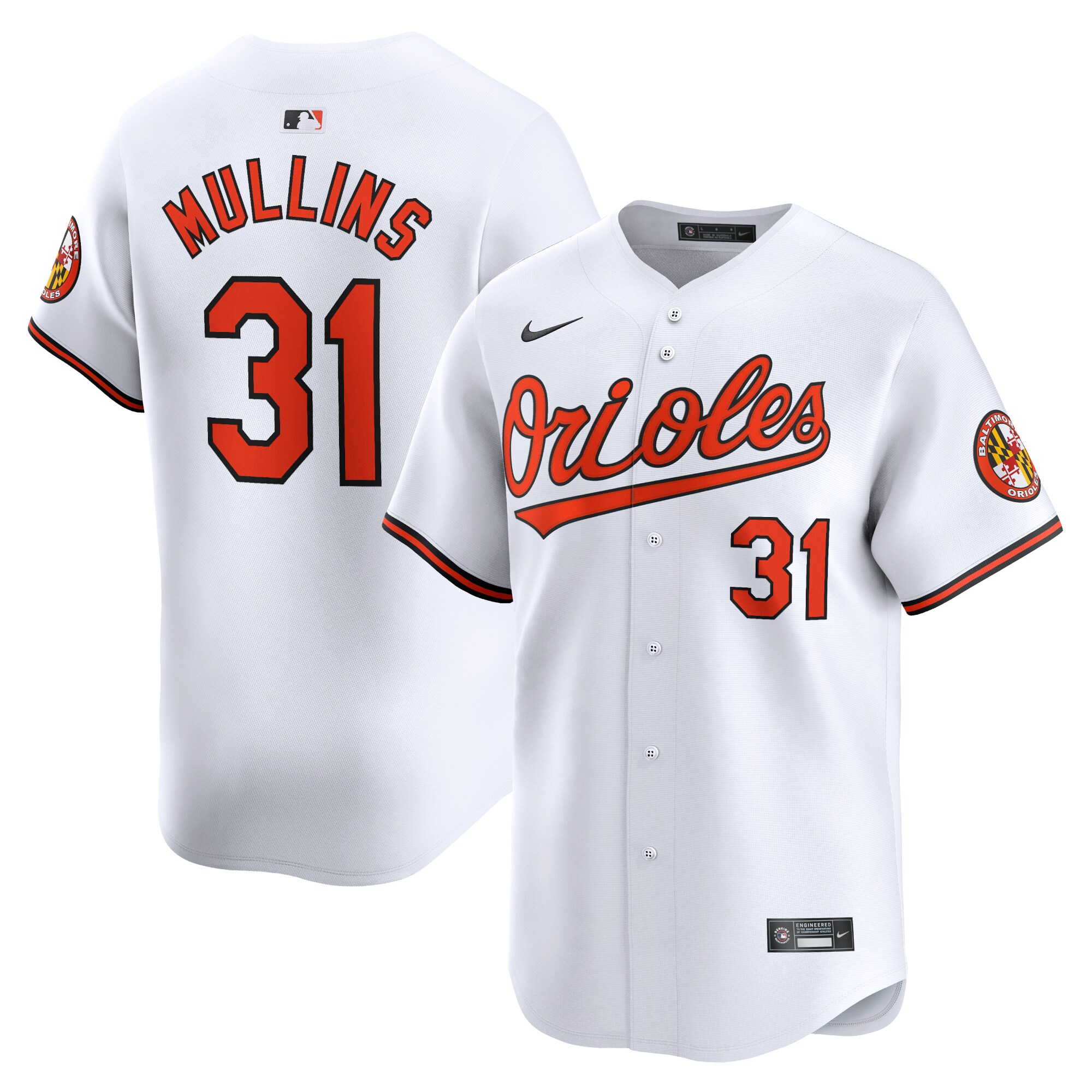 Men's Baltimore Orioles Cedric Mullins White Home Limited Player Jersey