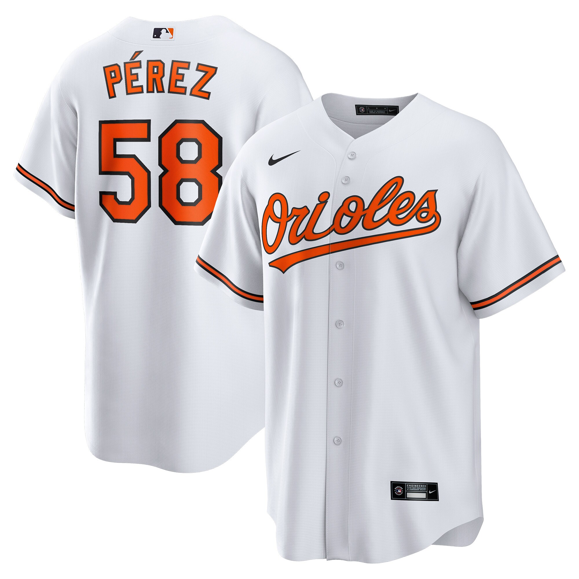 Men's Baltimore Orioles Cionel Pérez White Home Player Baseball Jersey