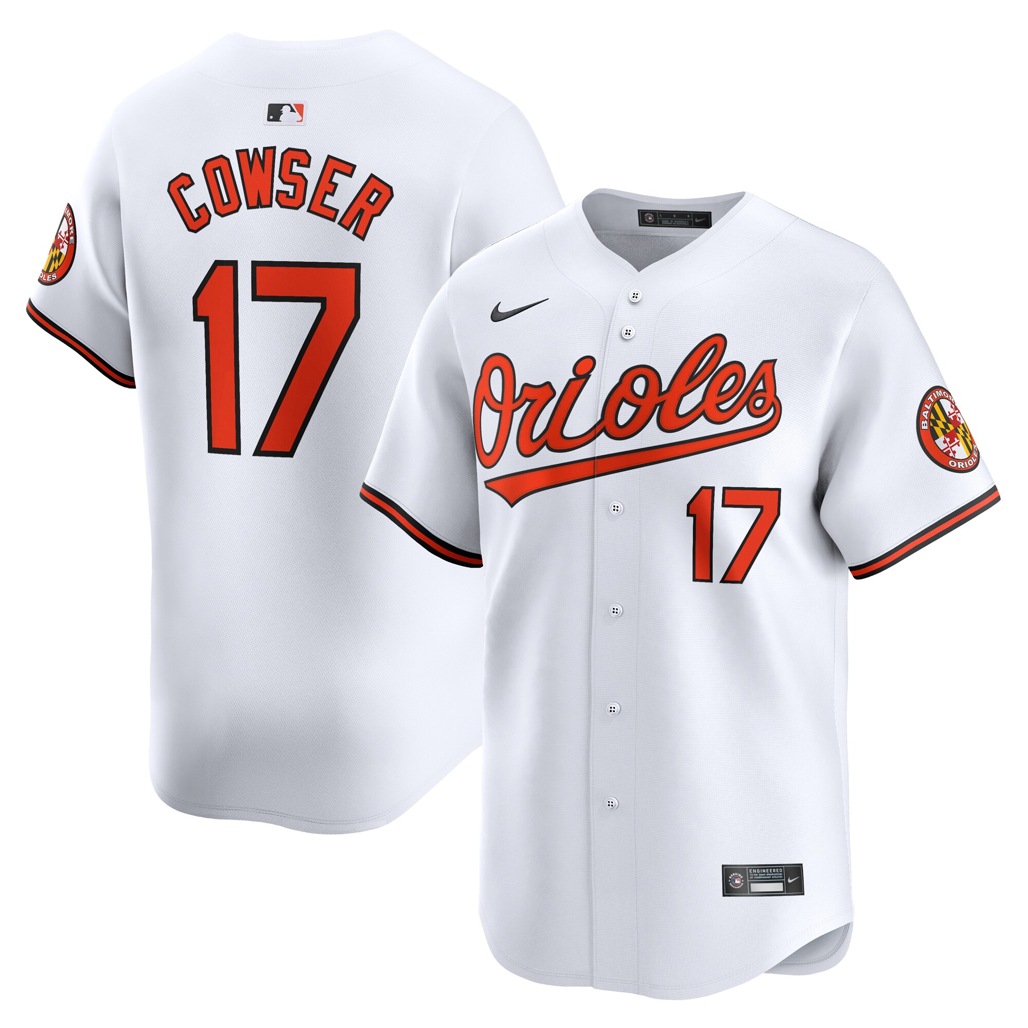 Men's Baltimore Orioles Colton Cowser White Home Limited Player Baseball Jersey