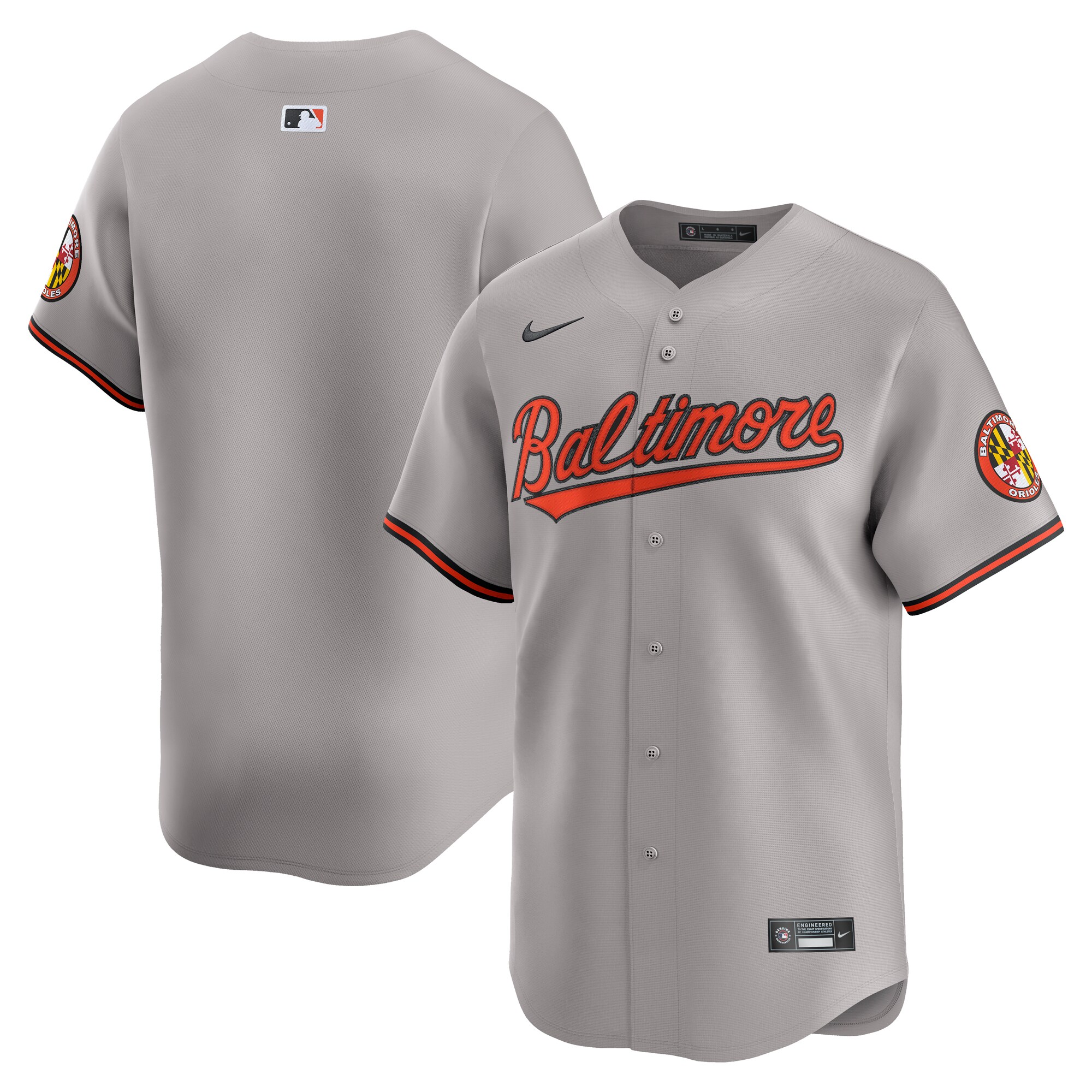 Men's Baltimore Orioles Gray Road Limited Baseball Jersey