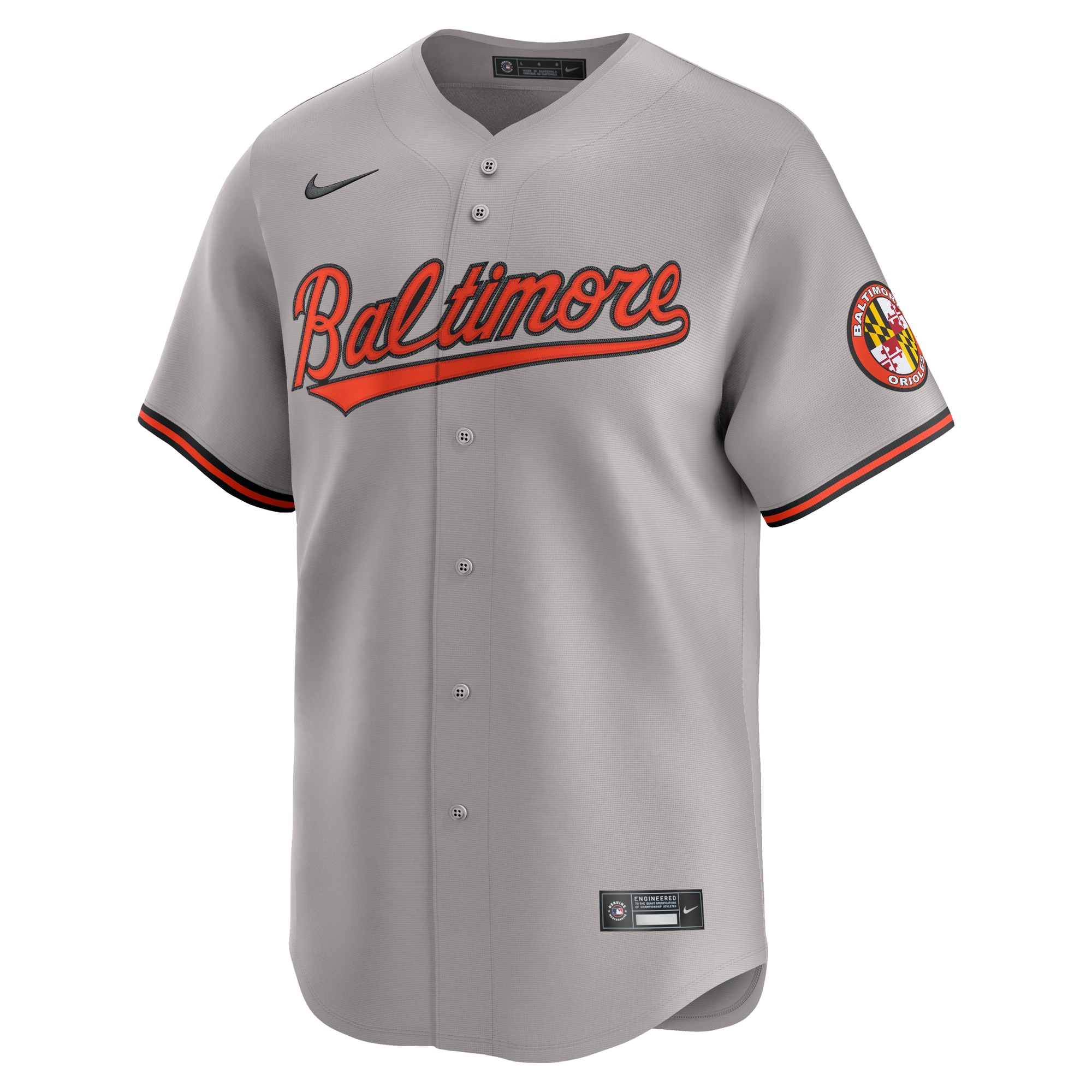 Alternative view of Men's Baltimore Orioles Gray Road Limited Baseball Jersey