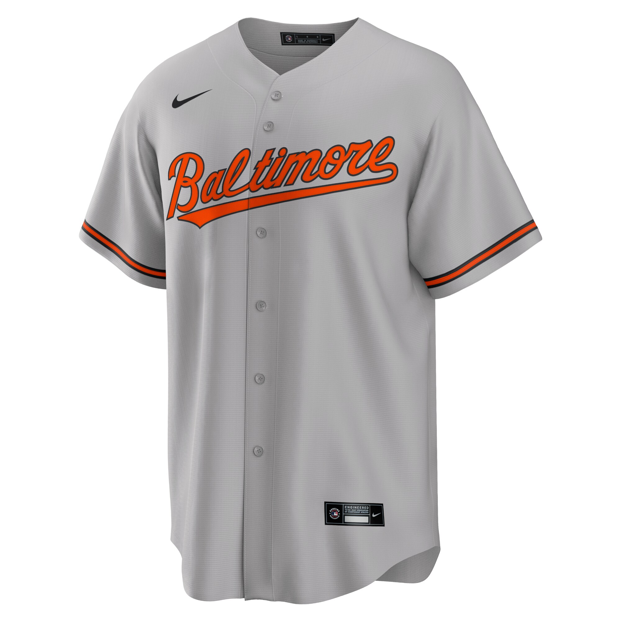 Alternative view of Men's Baltimore Orioles Gray Road Team Jersey