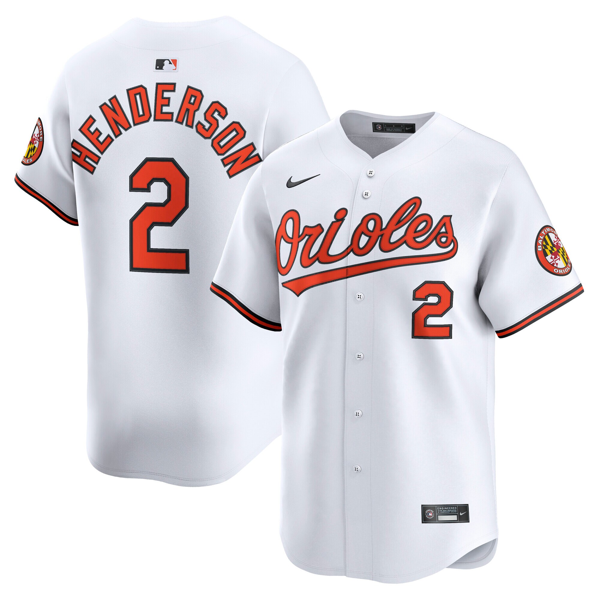 Men's Baltimore Orioles Gunnar Henderson White Home Limited Player Jersey