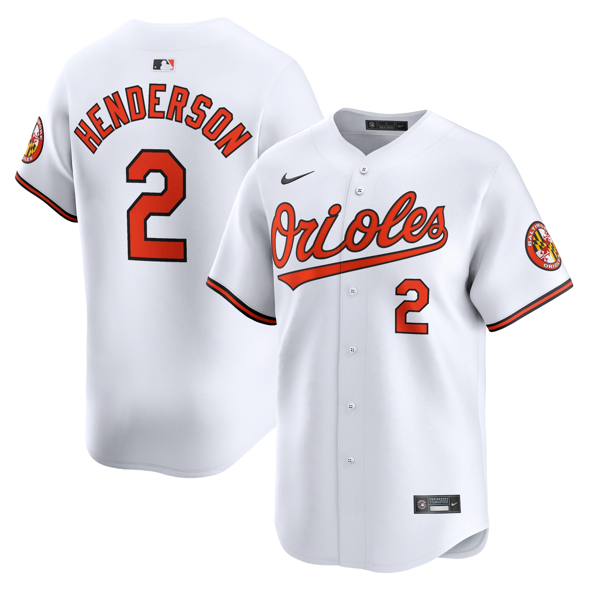 Men's Baltimore Orioles Gunnar Henderson White Home Limited Player Jersey