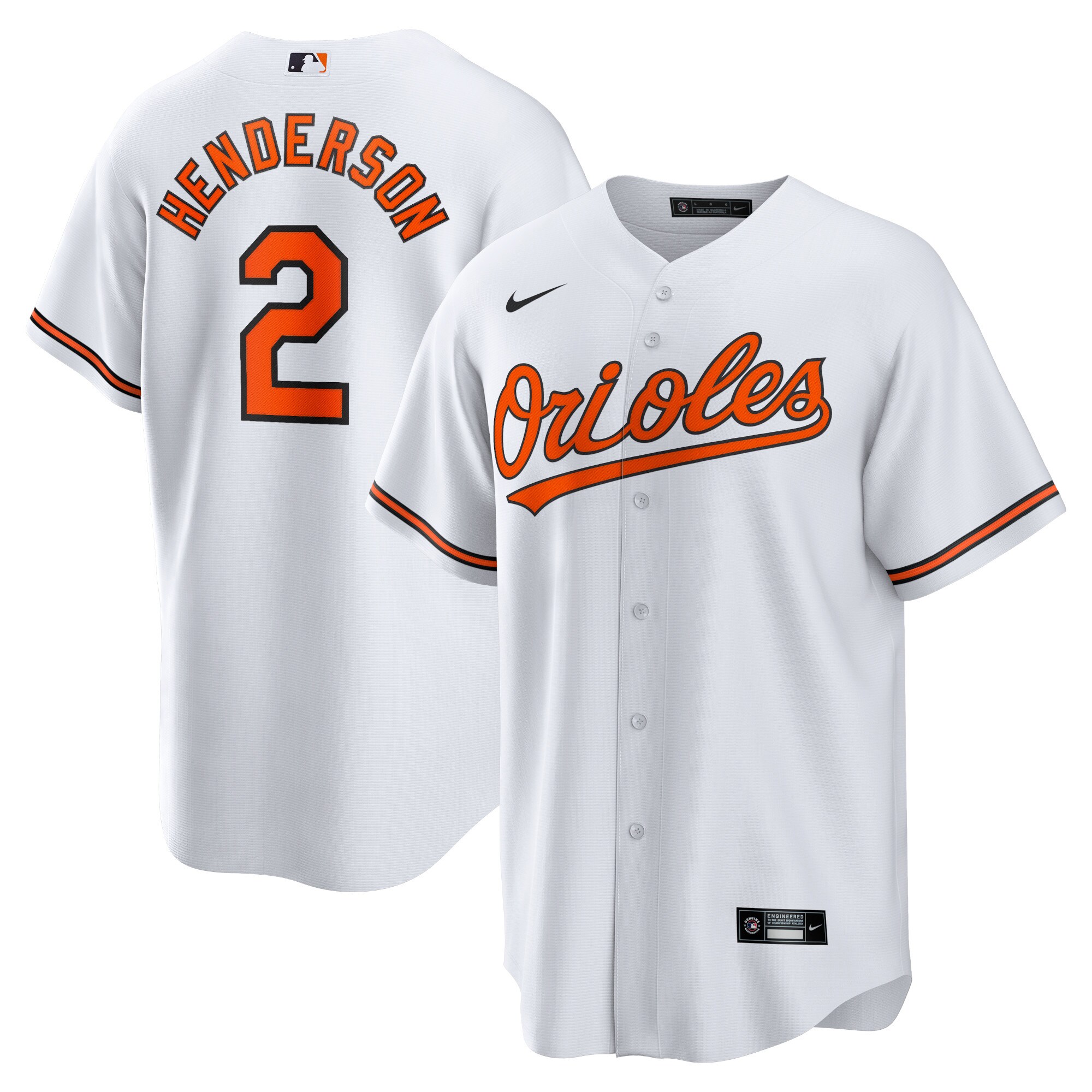 Men's Baltimore Orioles Gunnar Henderson White Home Player Jersey
