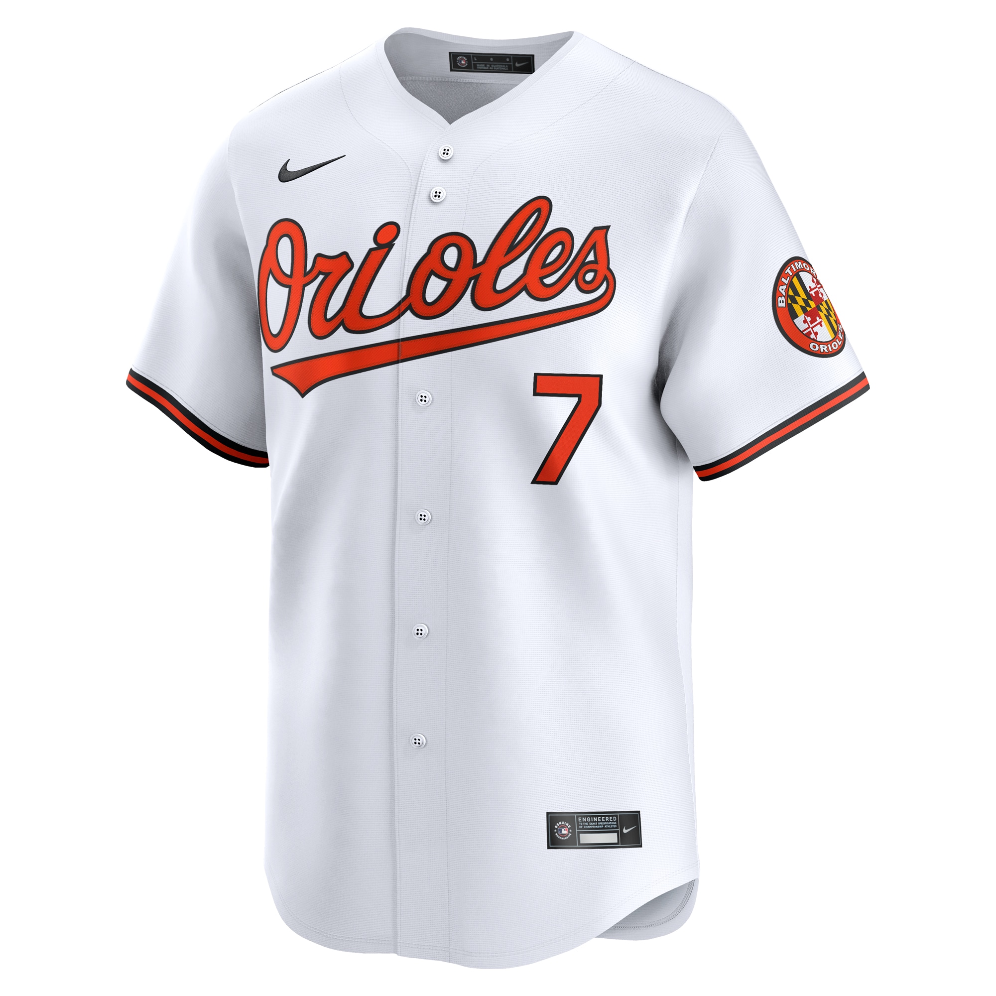 Alternative view of Men's Baltimore Orioles Jackson Holliday White Home Limited Player Jersey