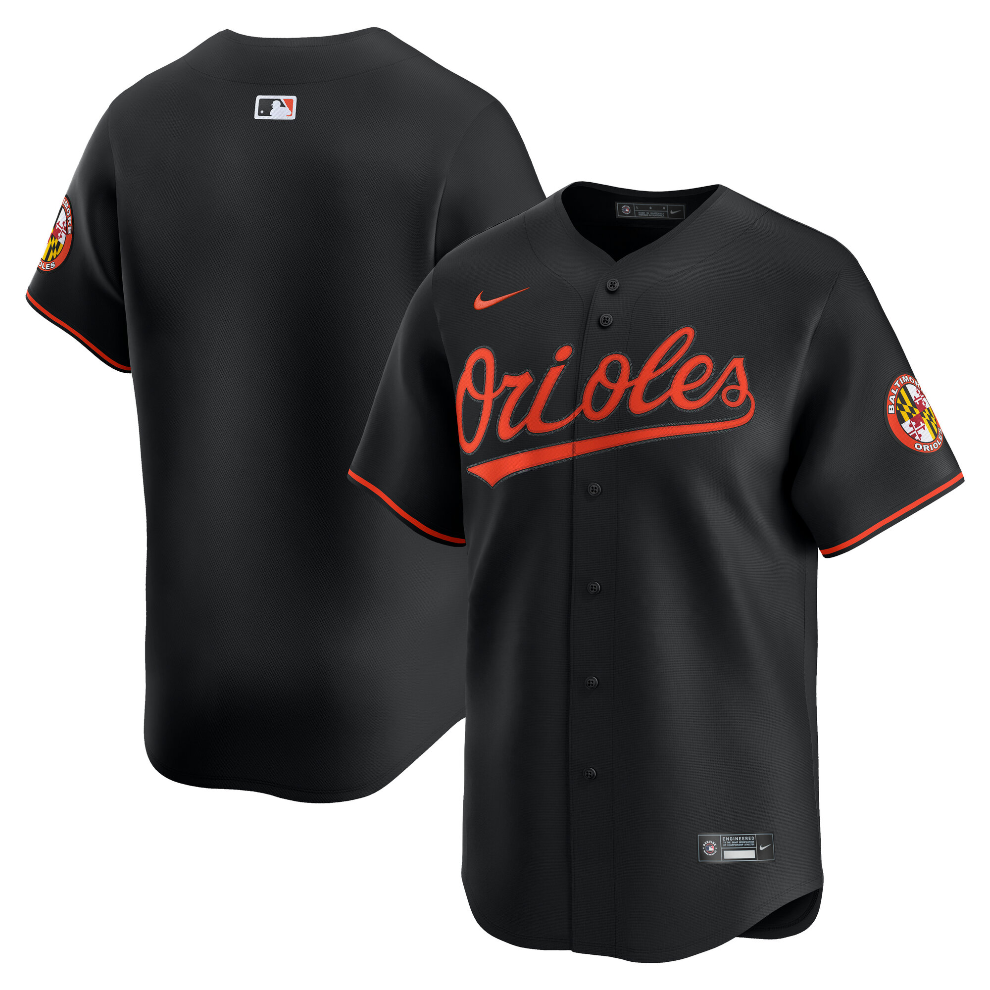Men's Baltimore Orioles Limited Black Alternate Blank Baseball Jersey