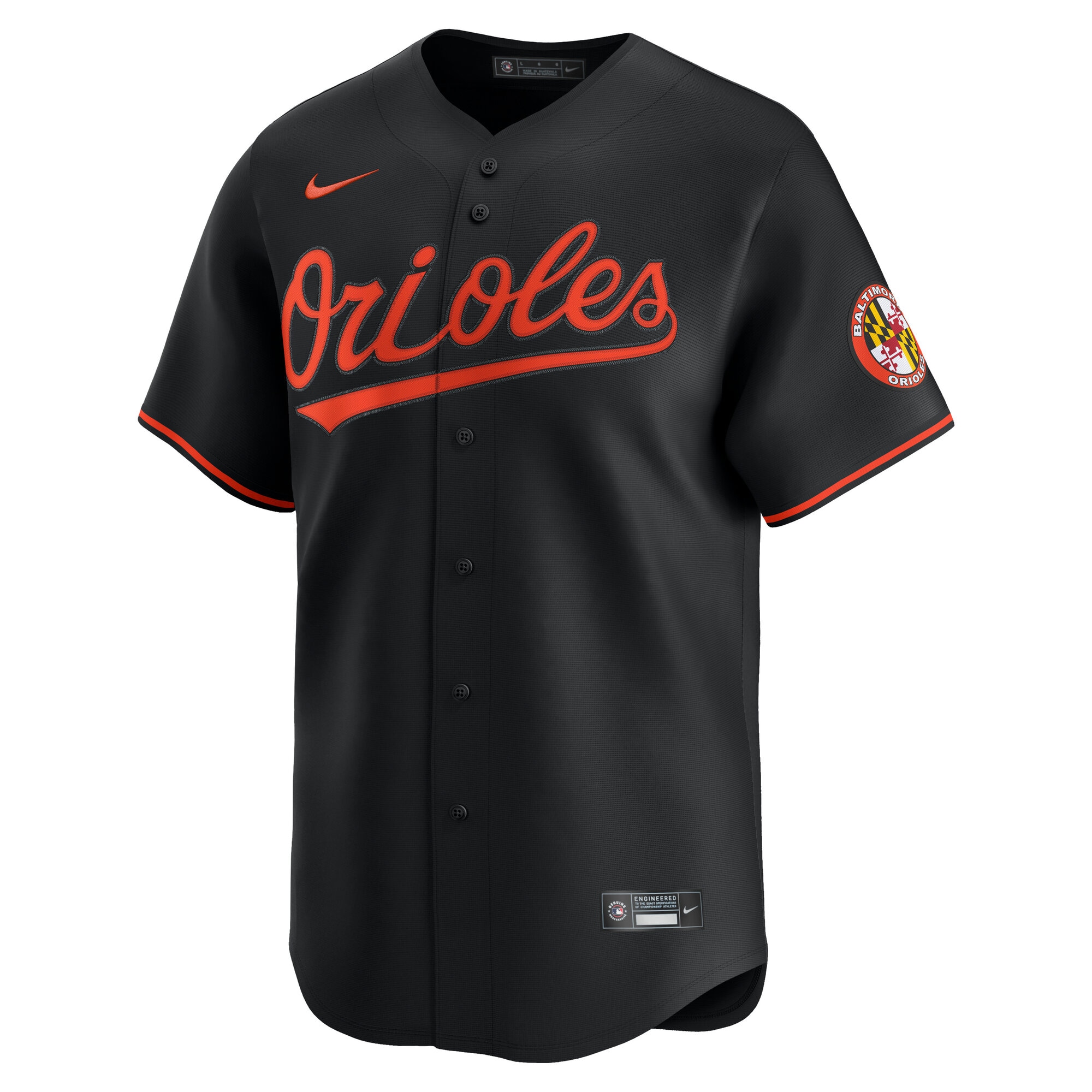 Alternative view of Men's Baltimore Orioles Limited Black Alternate Blank Baseball Jersey