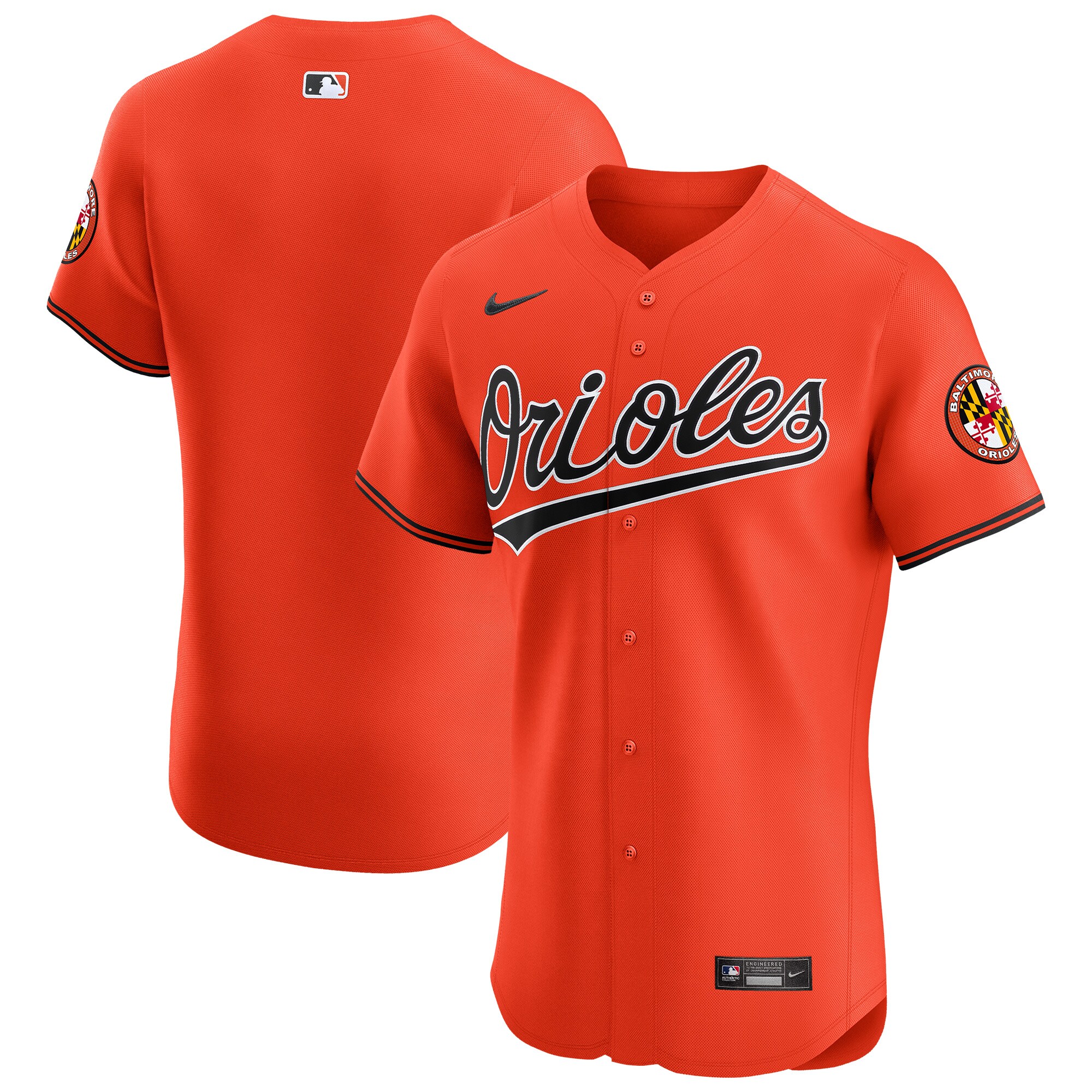Men's Baltimore Orioles Orange Alternate Vapor Premier Elite Patch Baseball Jersey