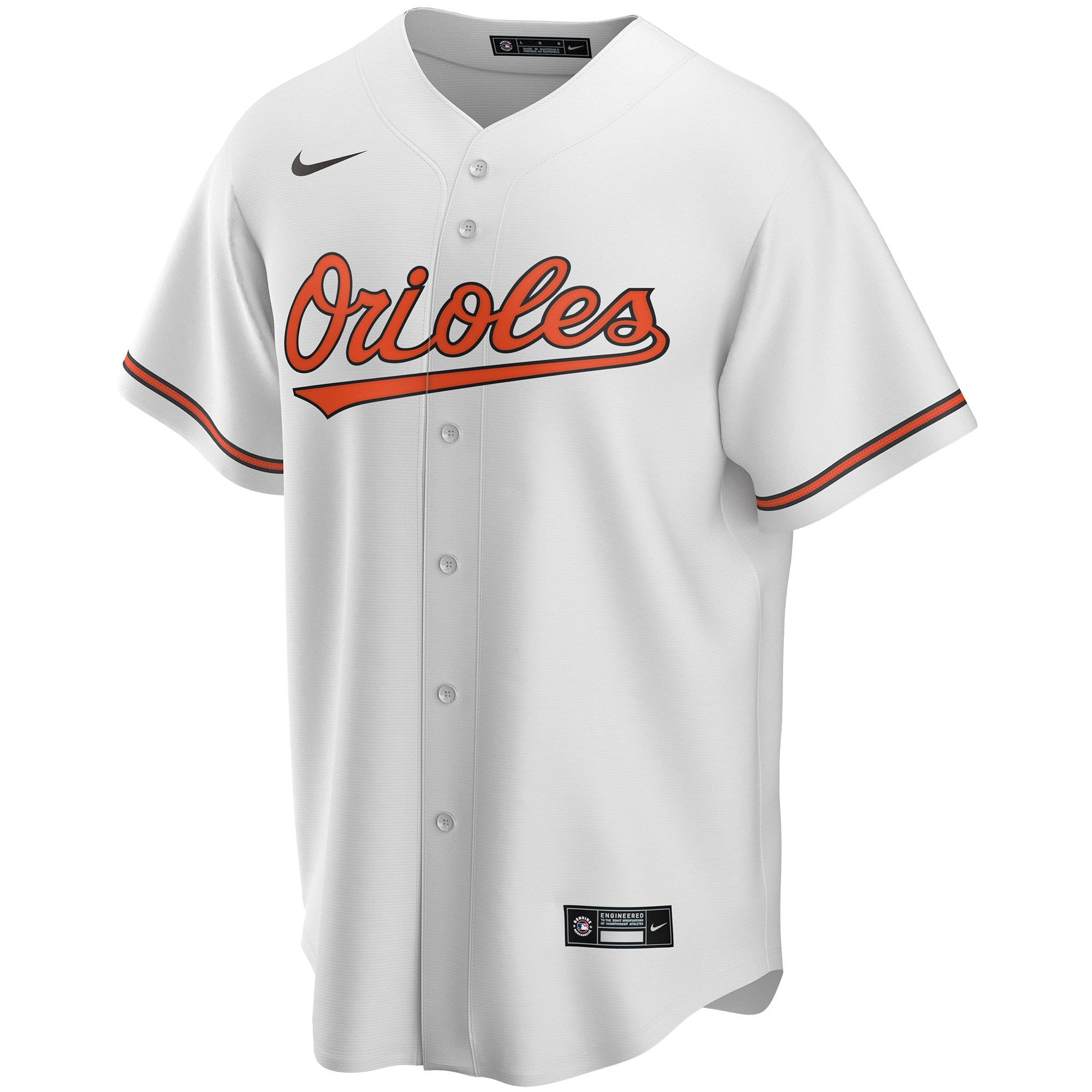 Alternative view of Men's Baltimore Orioles White Home Custom Jersey