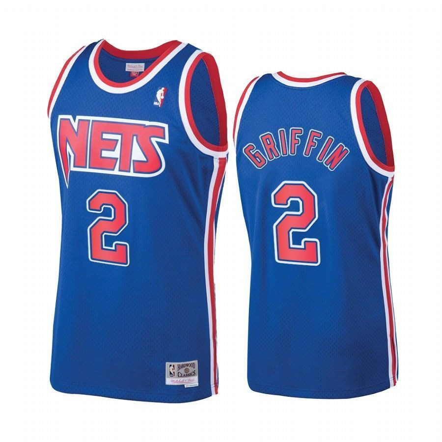 Men's Blake Griffin 2 Brooklyn Nets Hardwood Classics Jersey Blue - JS884 