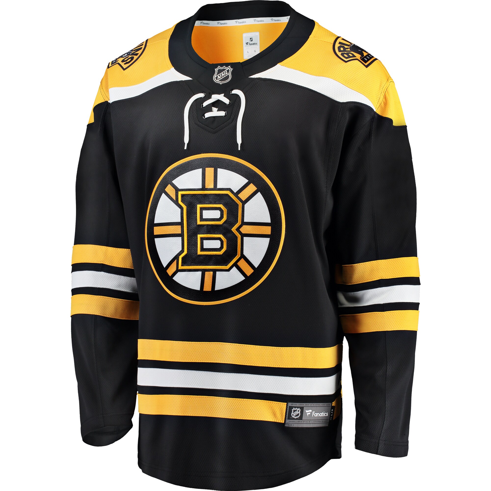 Alternative view of Men's Boston Bruins Black Breakaway Home Hockey Jersey - JS176 