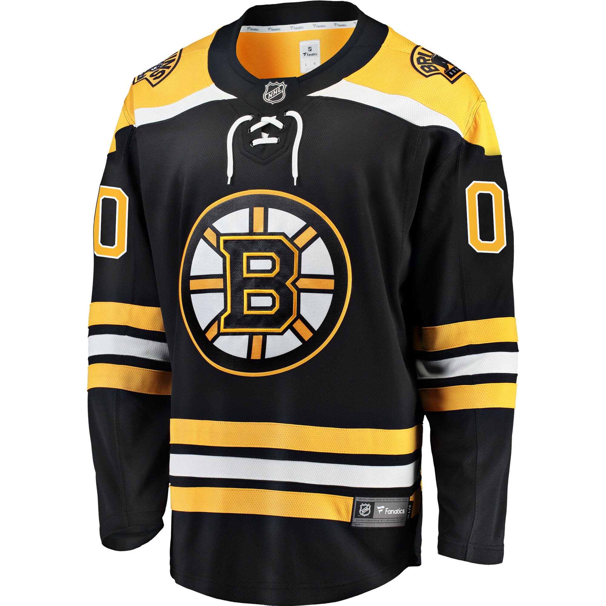 Alternative view of Men's Boston Bruins Black Home Breakaway Custom Hockey Jersey - JS865 