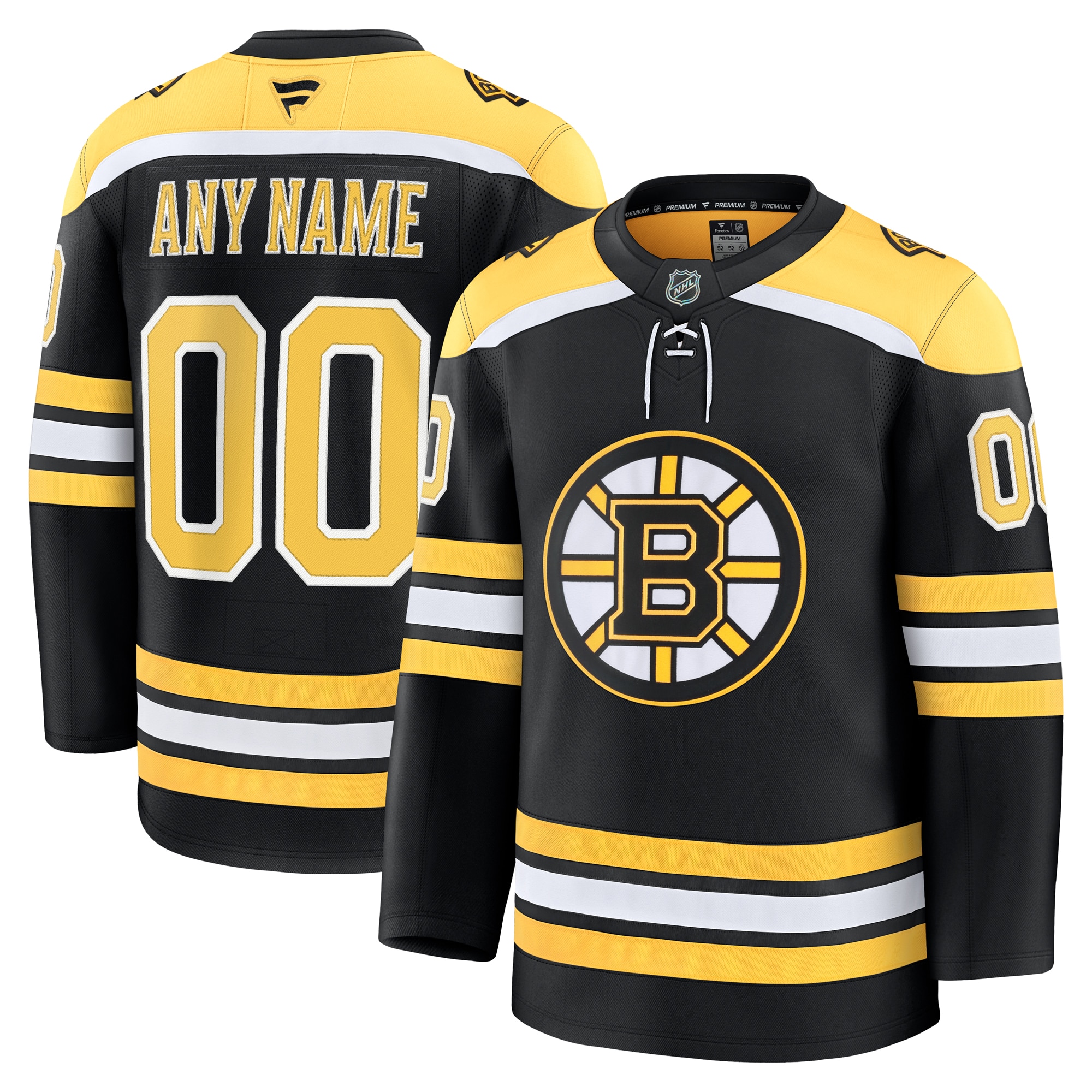 Men's Boston Bruins Black Home Premium Custom Hockey Jersey - JS278 