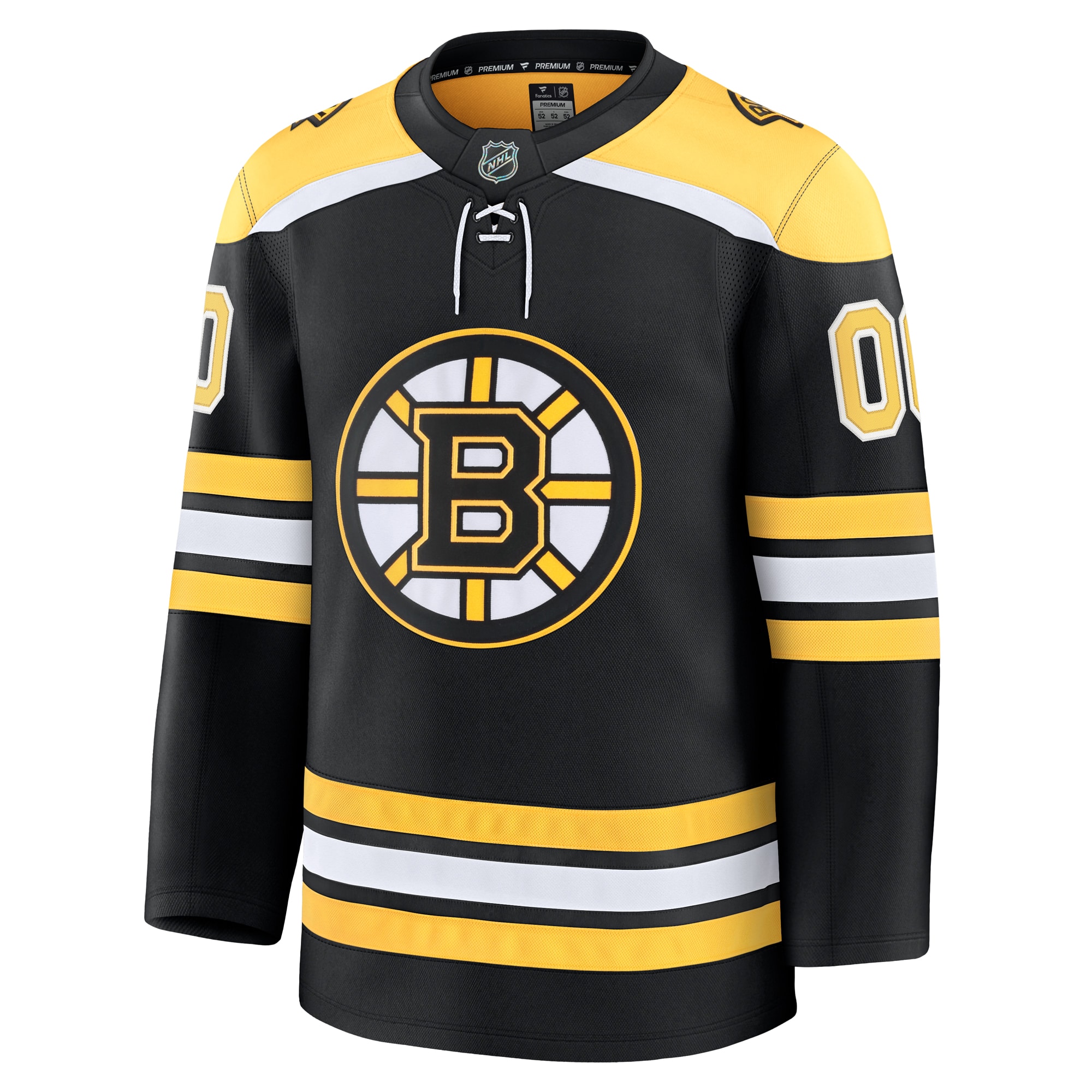 Alternative view of Men's Boston Bruins Black Home Premium Custom Hockey Jersey - JS278 