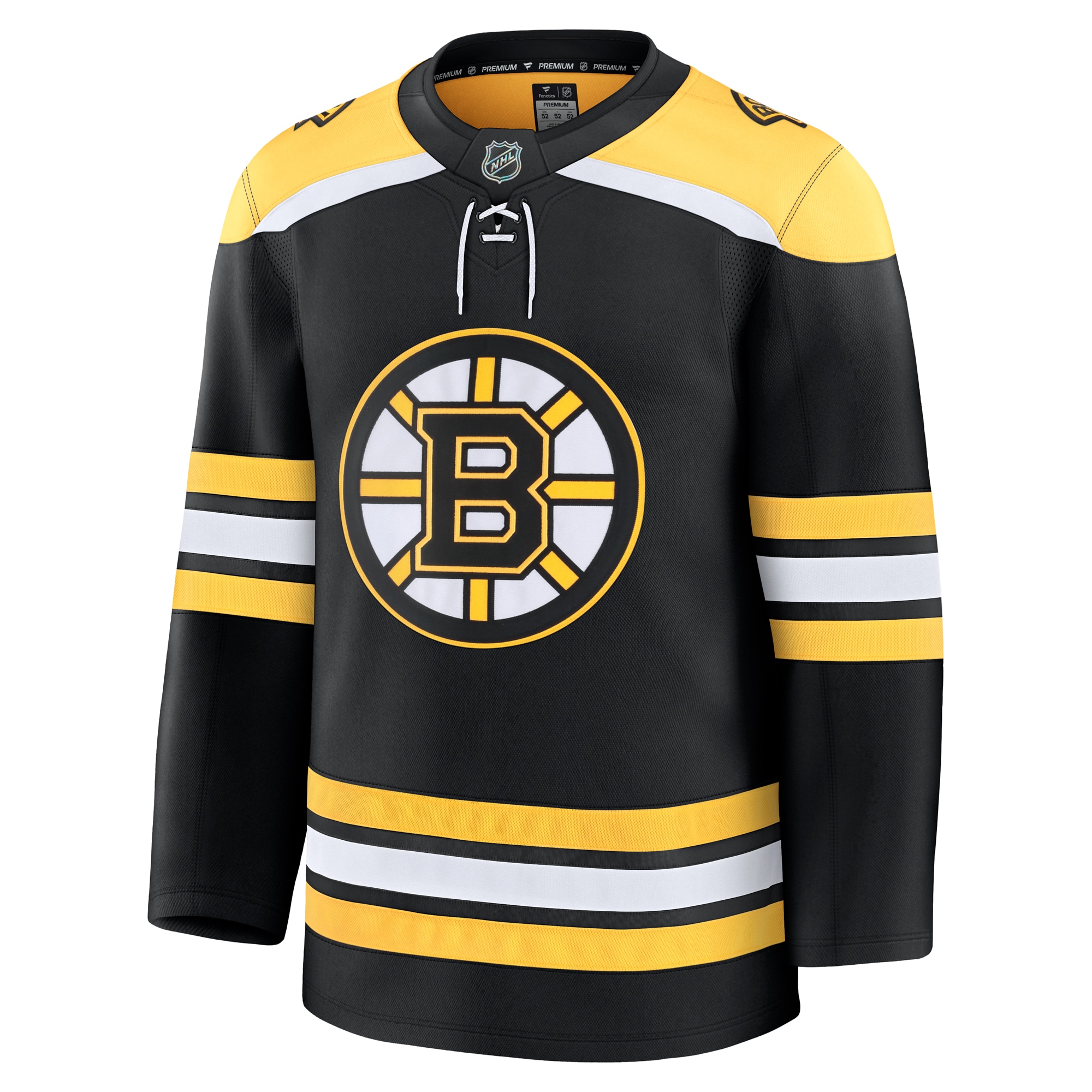 Alternative view of Men's Boston Bruins Black Home Premium Hockey Jersey - JS427 