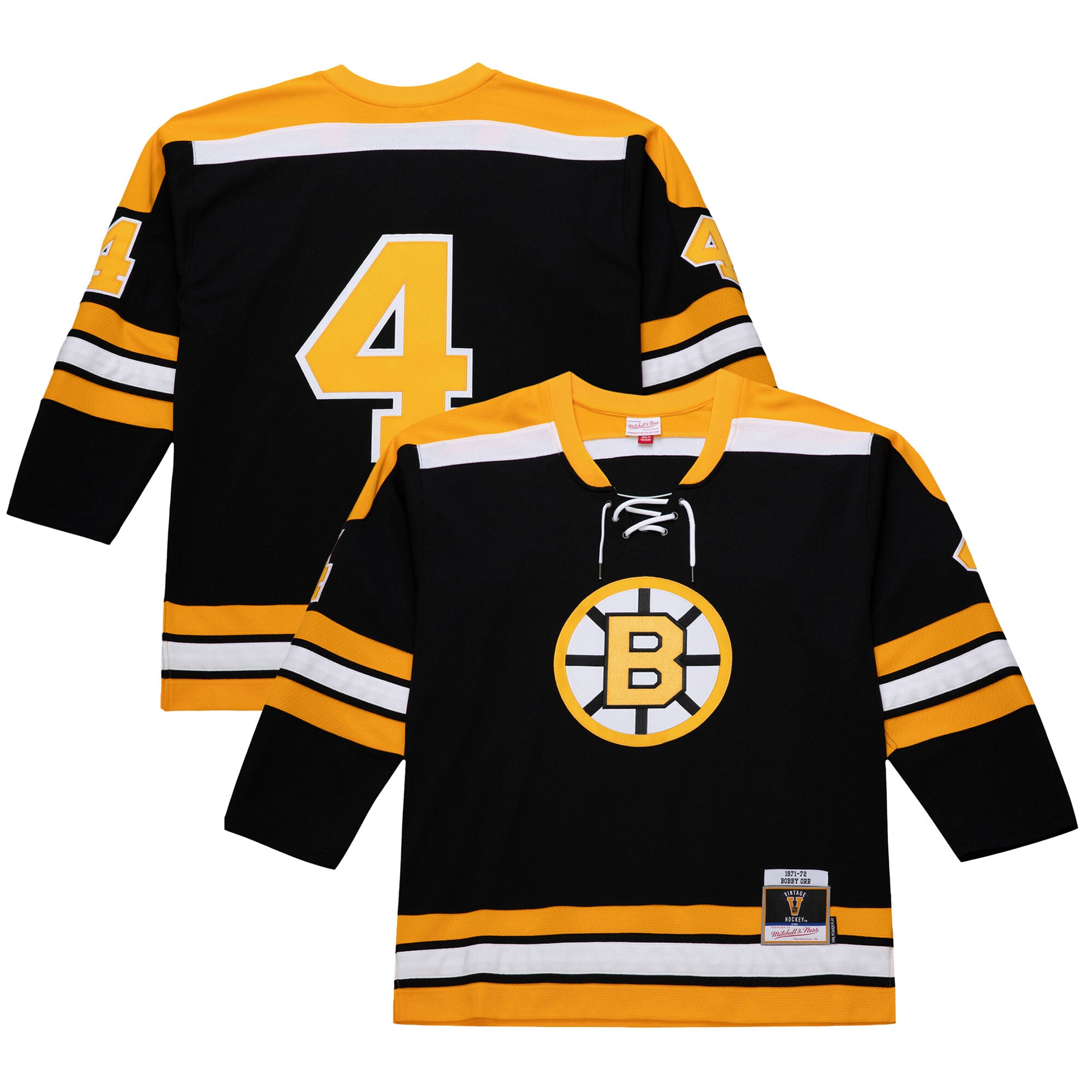 Men's Boston Bruins Bobby Orr Black 1971-72 Power Play Hockey Jersey - JS793 