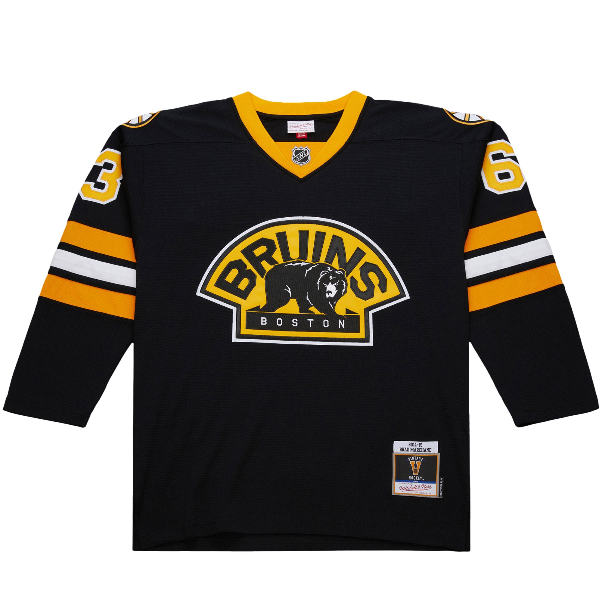 Alternative view of Men's Boston Bruins Brad Marchand Black 2014-15 Power Play Hockey Jersey - JS764 