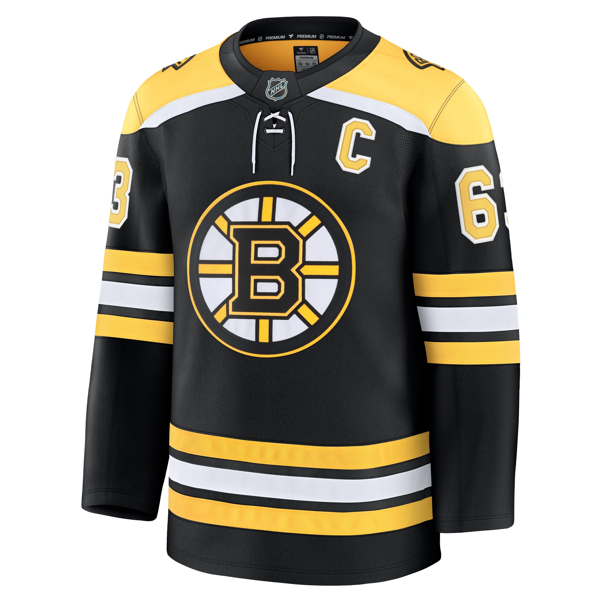 Alternative view of Men's Boston Bruins Brad Marchand Black Home Premium Hockey Jersey - JS141 