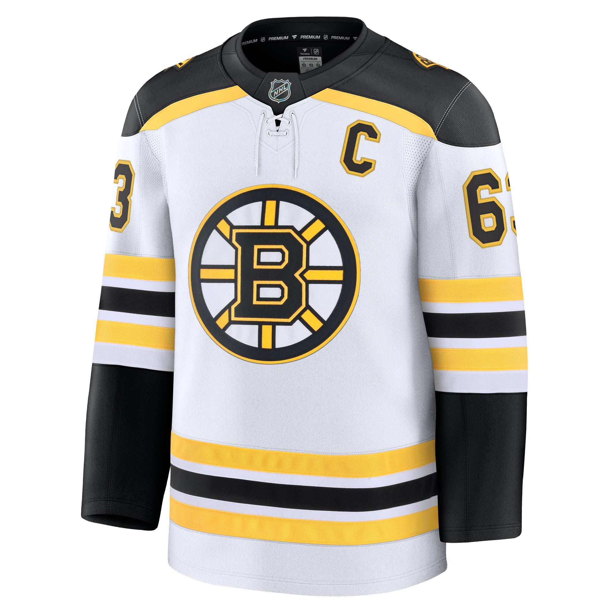 Alternative view of Men's Boston Bruins Brad Marchand White Away Premium Hockey Jersey - JS764 