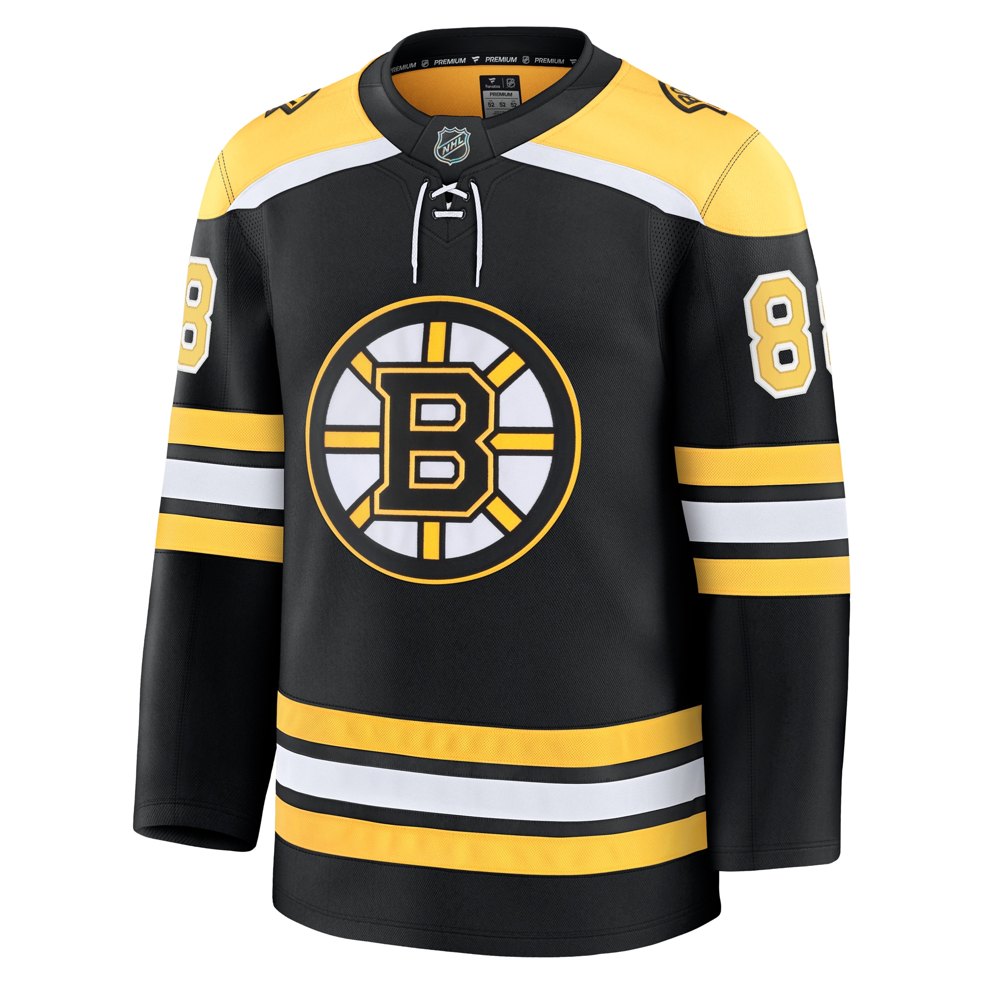 Alternative view of Men's Boston Bruins David Pastrnak Black Home Premium Hockey Jersey - JS838 