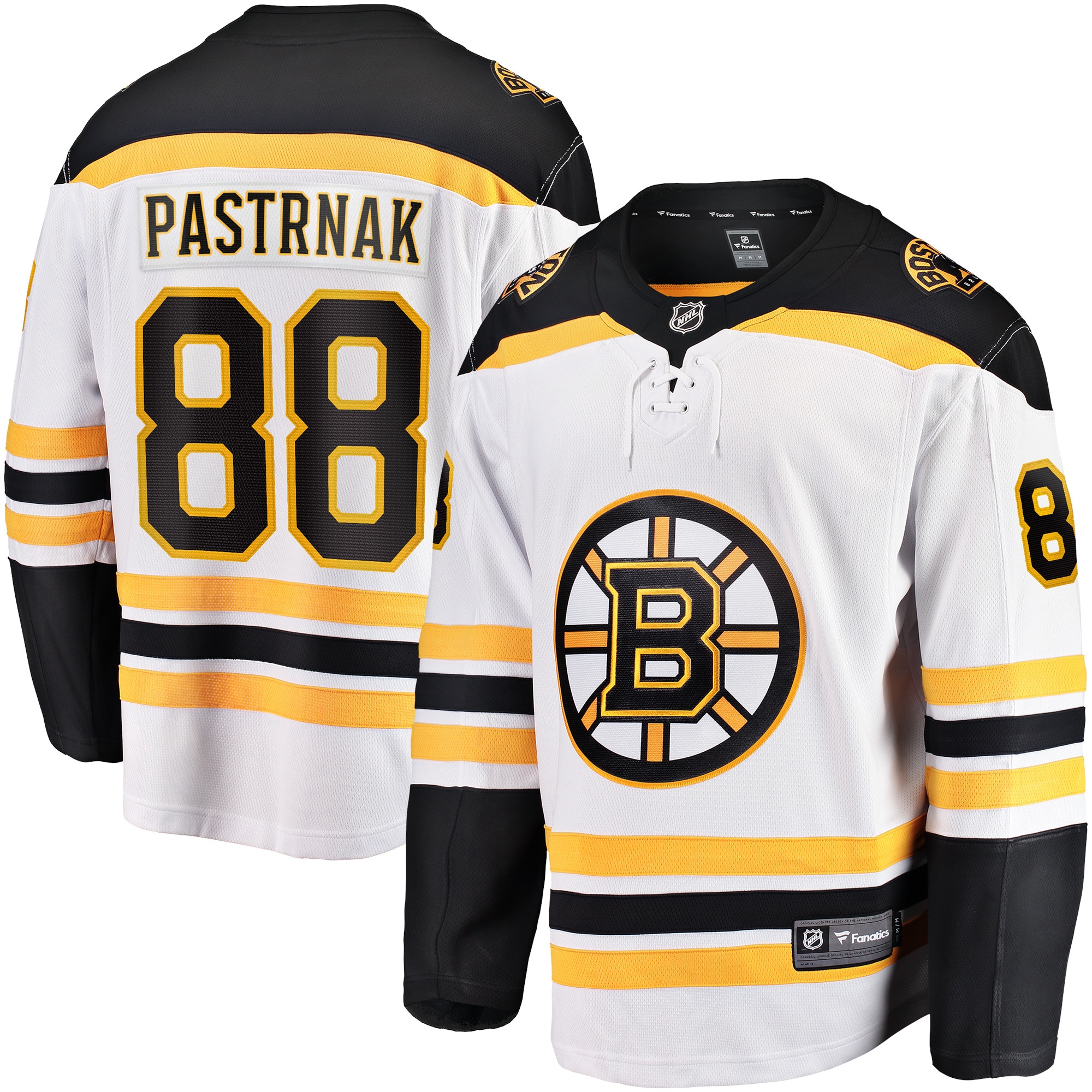 Men's Boston Bruins David Pastrnak White Away Premier Breakaway Player Hockey Jersey - JS221 