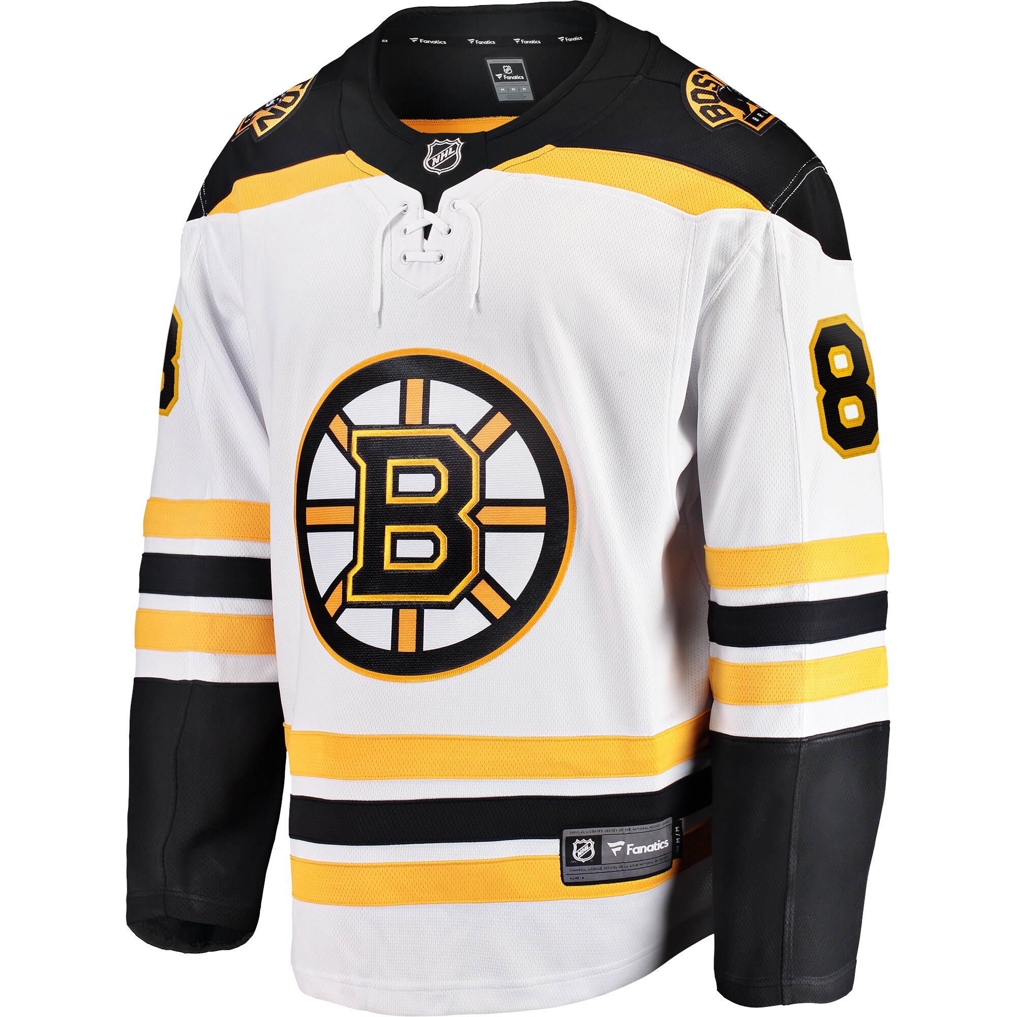Alternative view of Men's Boston Bruins David Pastrnak White Away Premier Breakaway Player Hockey Jersey - JS221 