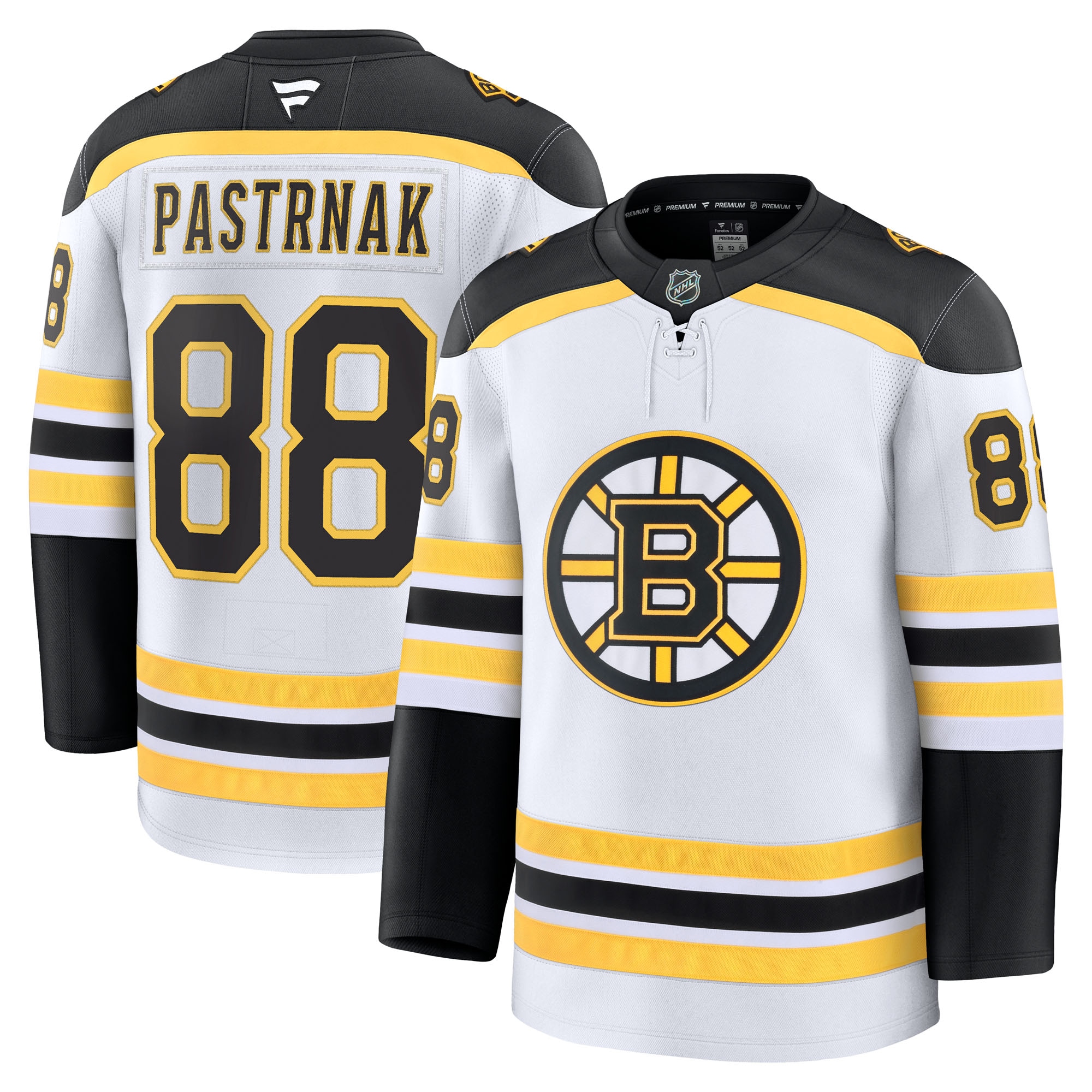 Men's Boston Bruins David Pastrnak White Away Premium Hockey Jersey - JS783 