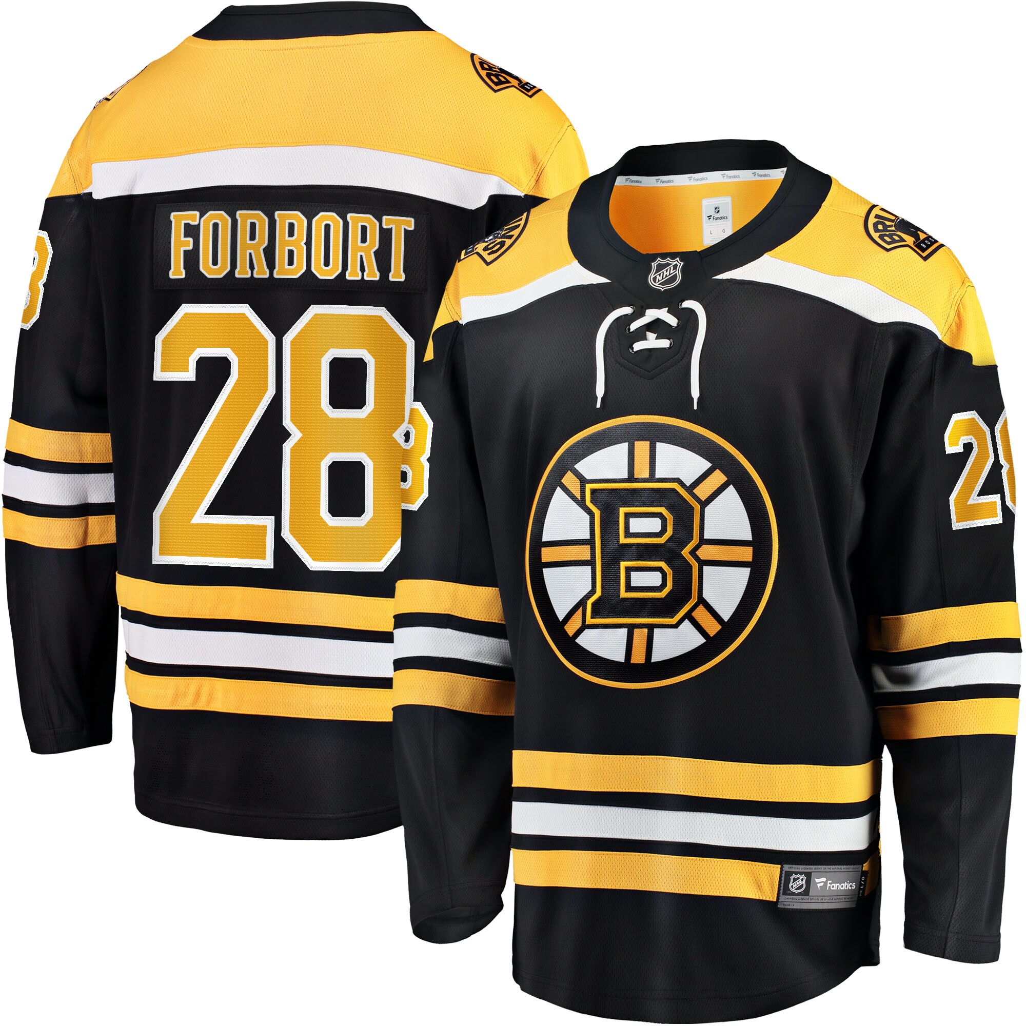 Men's Boston Bruins Derek Forbort Black Home Breakaway Player Hockey Jersey - JS796 