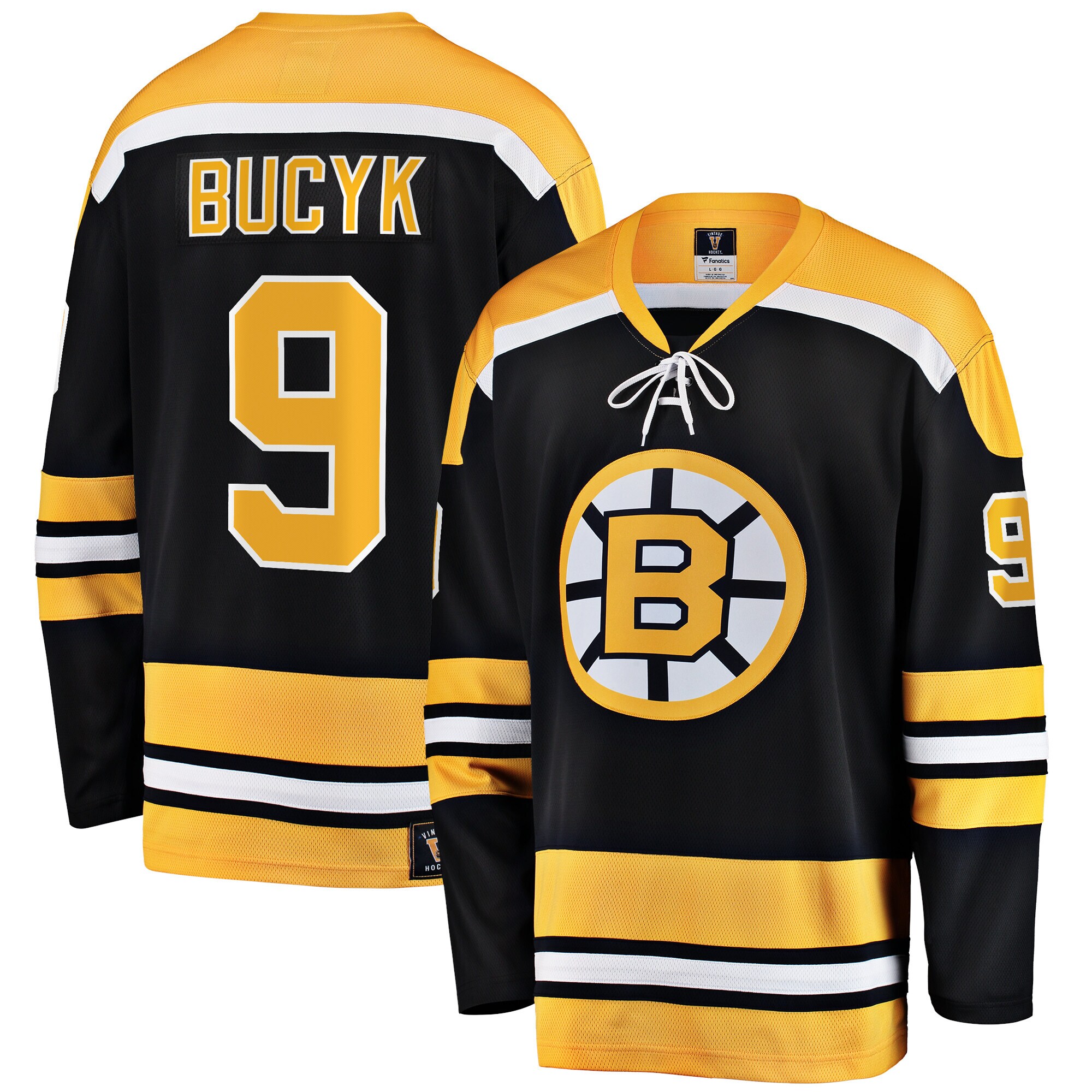 Men's Boston Bruins John Bucyk Black Premier Breakaway Retired Player Hockey Jersey - JS600 