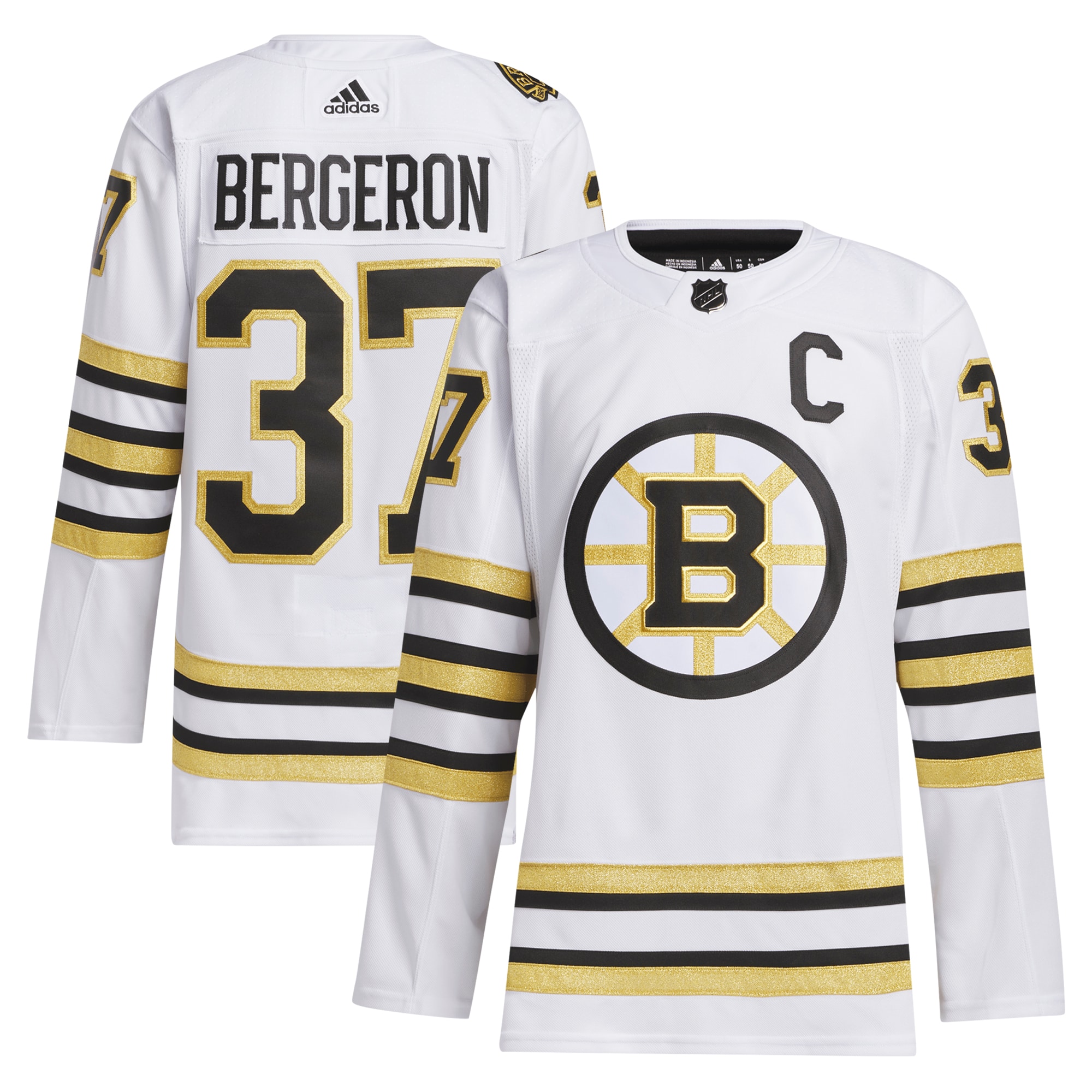 Men's Boston Bruins Patrice Bergeron White Away Primegreen Player Hockey Jersey - JS280 