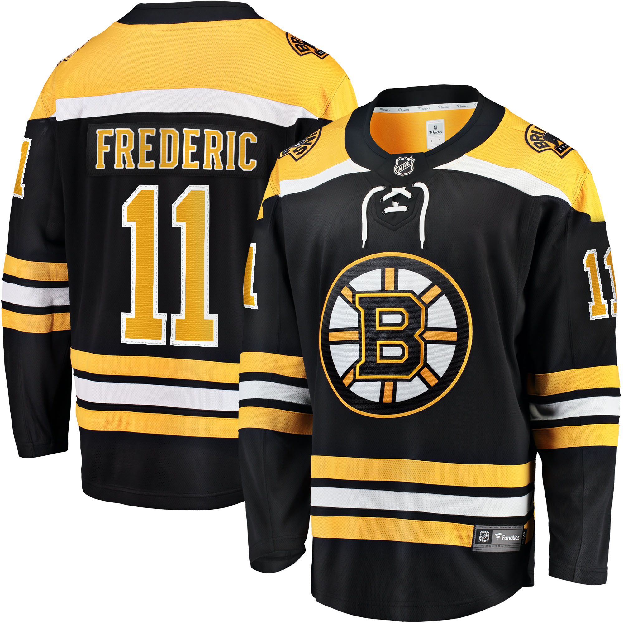 Men's Boston Bruins Trent Frederic Black Home Breakaway Player Hockey Jersey - JS639 