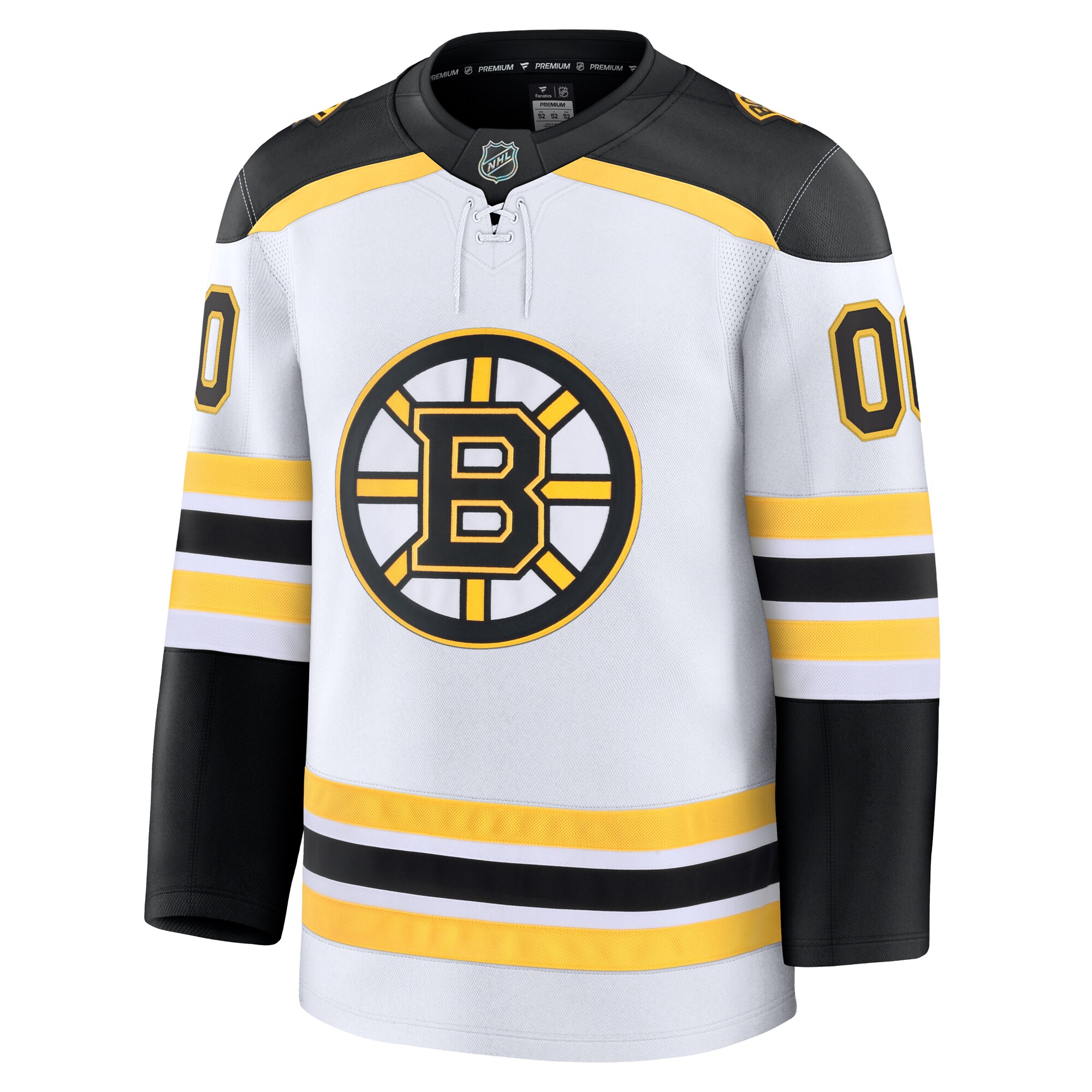 Alternative view of Men's Boston Bruins White Away Premium Custom Hockey Jersey - JS456 