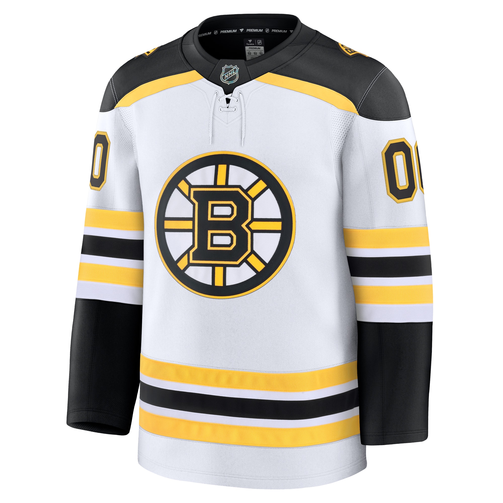 Alternative view of Men's Boston Bruins White Away Premium Custom Hockey Jersey - JS801 