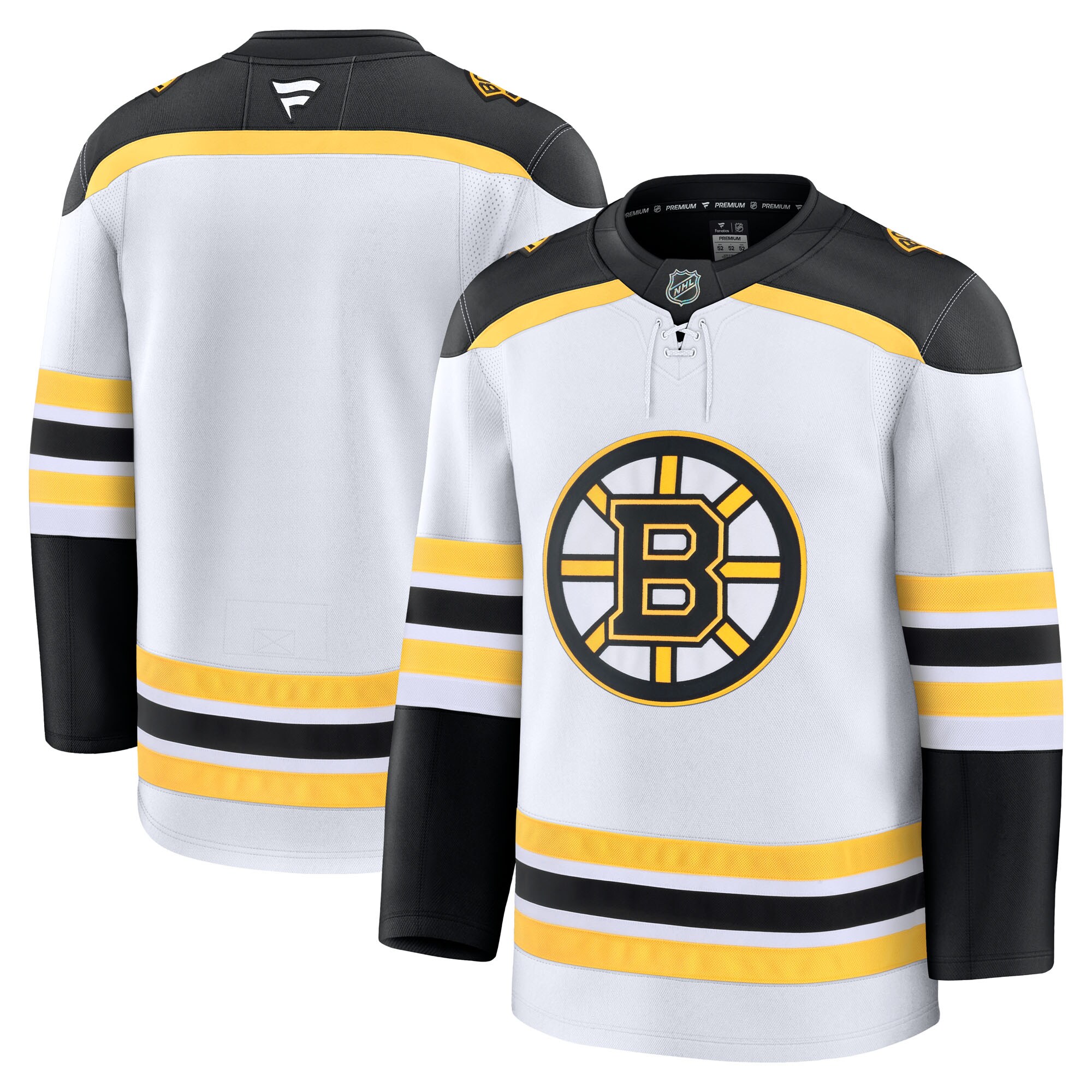 Men's Boston Bruins White Away Premium Hockey Jersey - JS175 