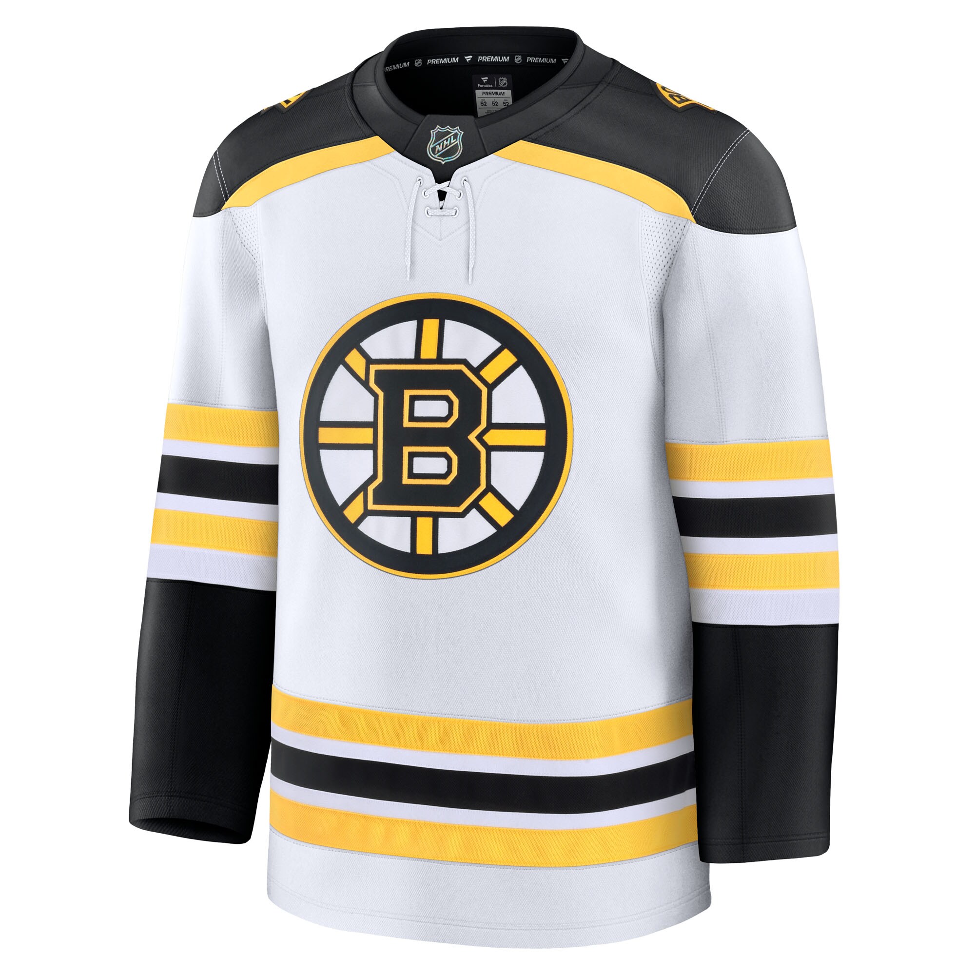 Alternative view of Men's Boston Bruins White Away Premium Hockey Jersey - JS175 
