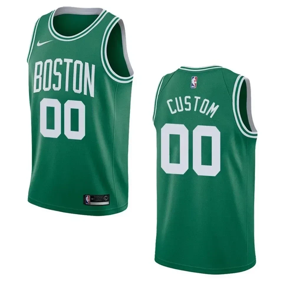 Men's Boston Celtics 00 Custom Icon Swingman Basketball Jersey - Green - JS890