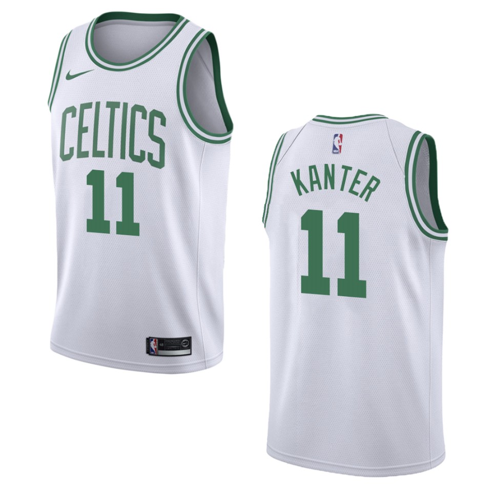Men's Boston Celtics #11 Enes Kanter Association Swingman Basketball Jersey - White