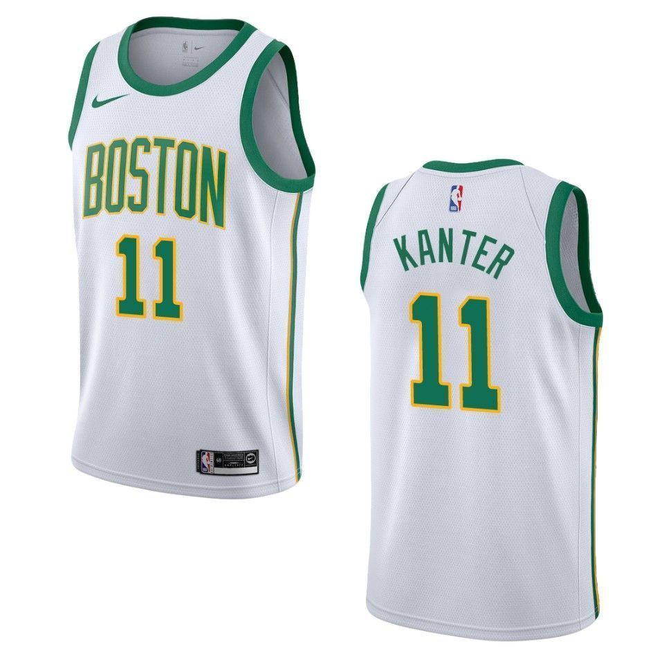 Men's Boston Celtics 11 Enes Kanter City Swingman Basketball Jersey - White - JS644