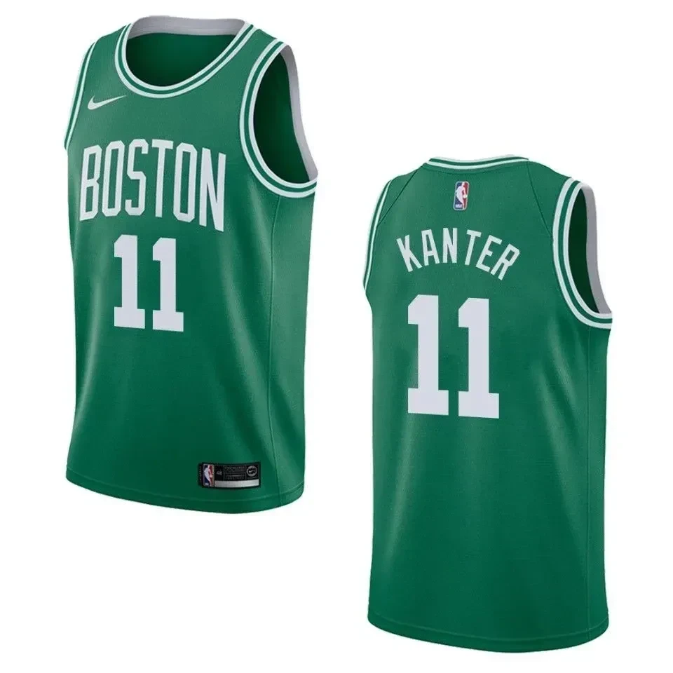 Men's Boston Celtics 11 Enes Kanter Icon Swingman Basketball Jersey - Green - JS416