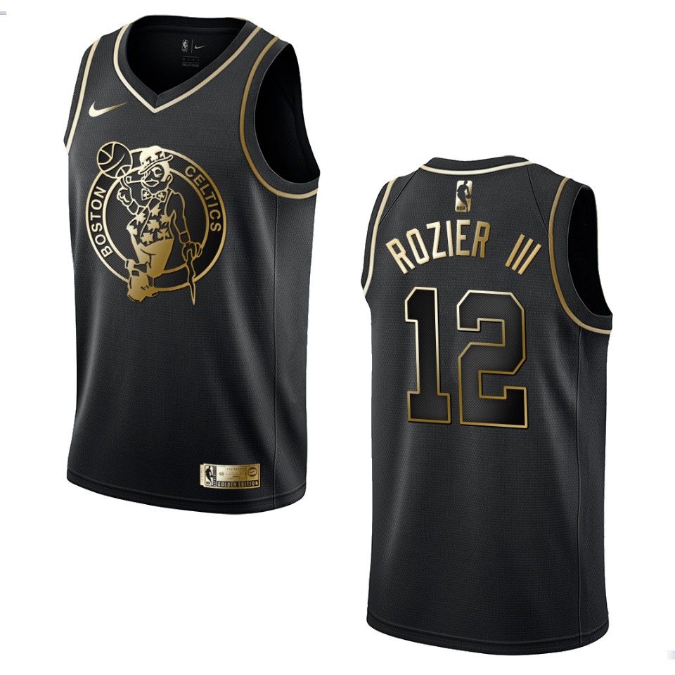 Men’s Boston Celtics #12 Terry Rozier Iii Golden Edition Basketball Jersey – Black